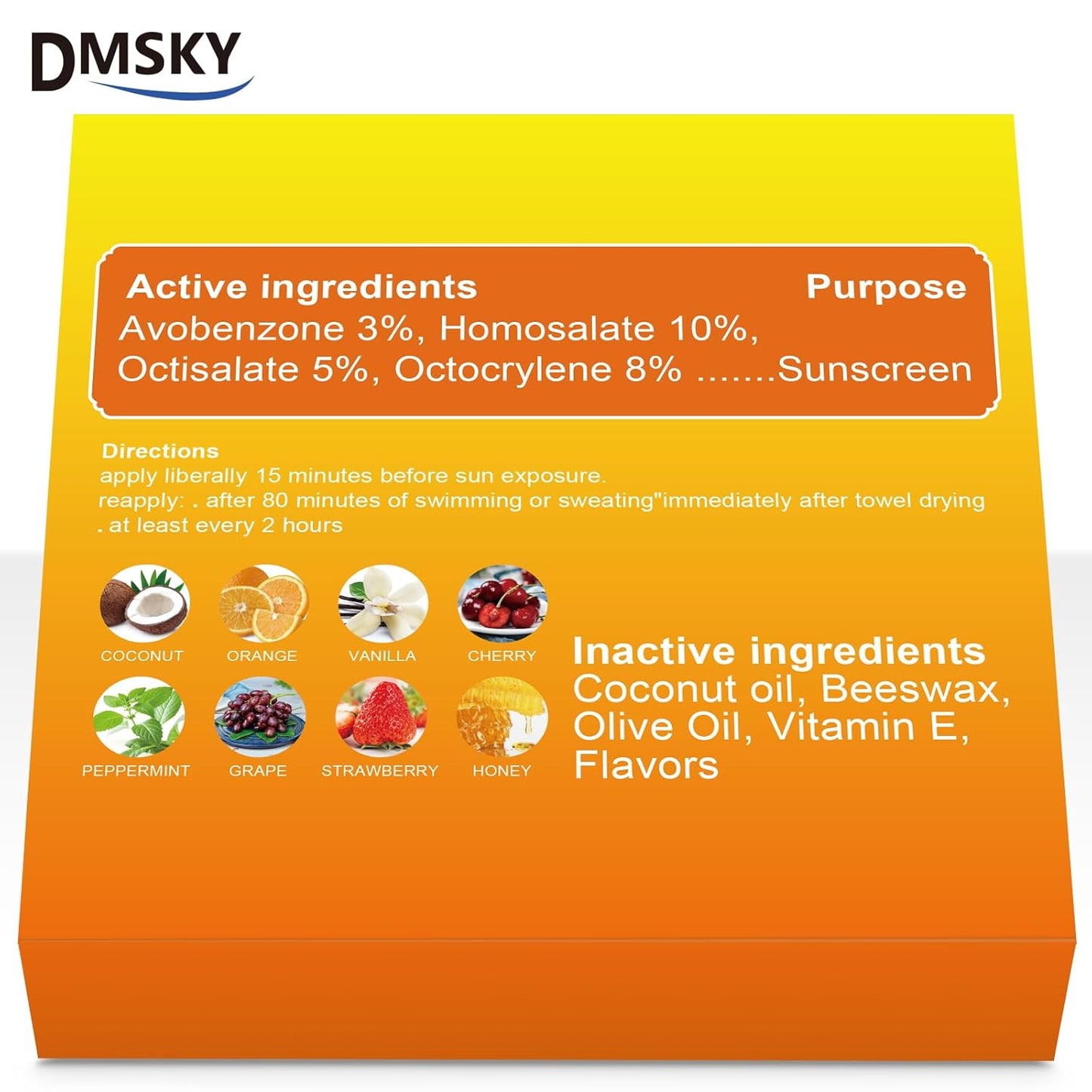 DMSKY SPF Lip Balm Bulk 64 Pack, Sunscreen Lip Balm SPF 30, Broad Spectrum UVA/UVB Protection, Lip Sunblock Bulk Sunscreen Travel Size