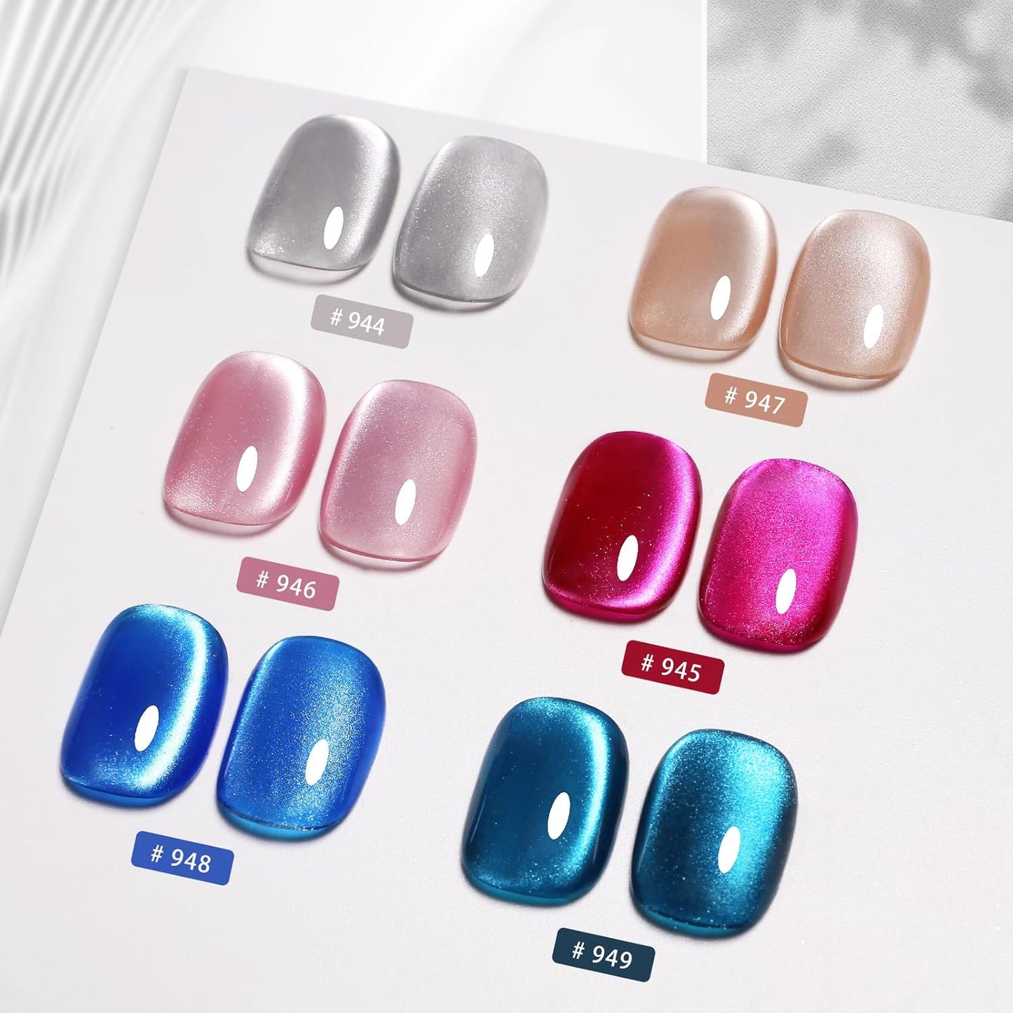 Imtiti Blue Cat Eye Gel Nail Polish, Moonlight Sea Blue Holographic Crystal Diamond Glitter Magnetic UV Soak Off Gel Nail Polish with Magnetic Stick (0.34 Fl Oz-948)