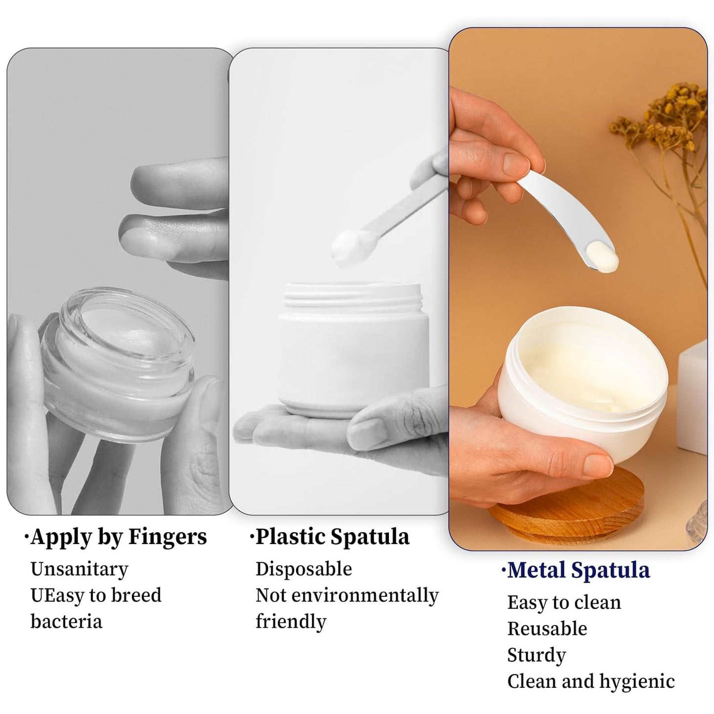 2Pcs Mini Metal Cosmetic Spatulas, Skincare SpatulaMixing and Sampling Makeup Beauty Tools for Skin Care Creams, Eye Cream, Essences Beauty Accessories(2PCS)