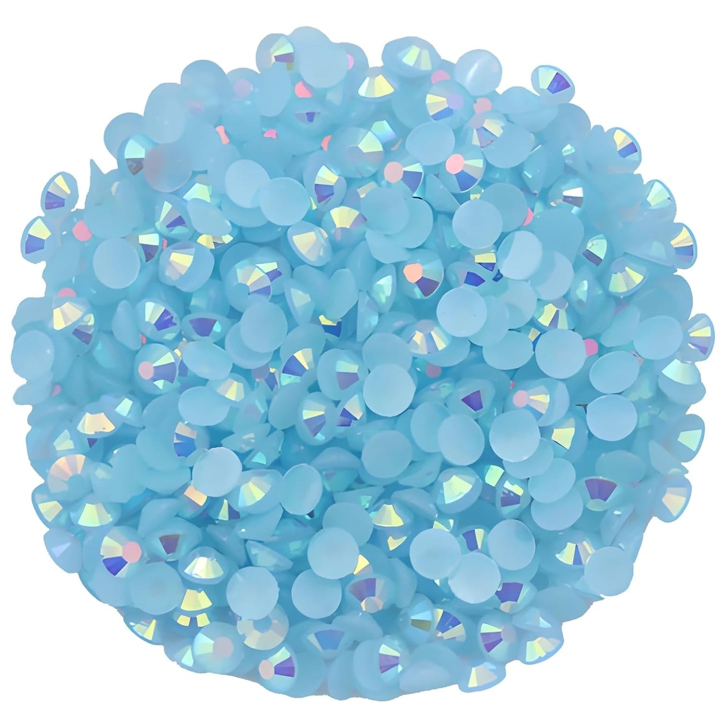 1440 Pcs SS20 5mm Flatback Rhinestones for Nails Art Crafts Glitter Round Shine Gems AB Crystals DIY Clothes Shoes （Light Blue AB）