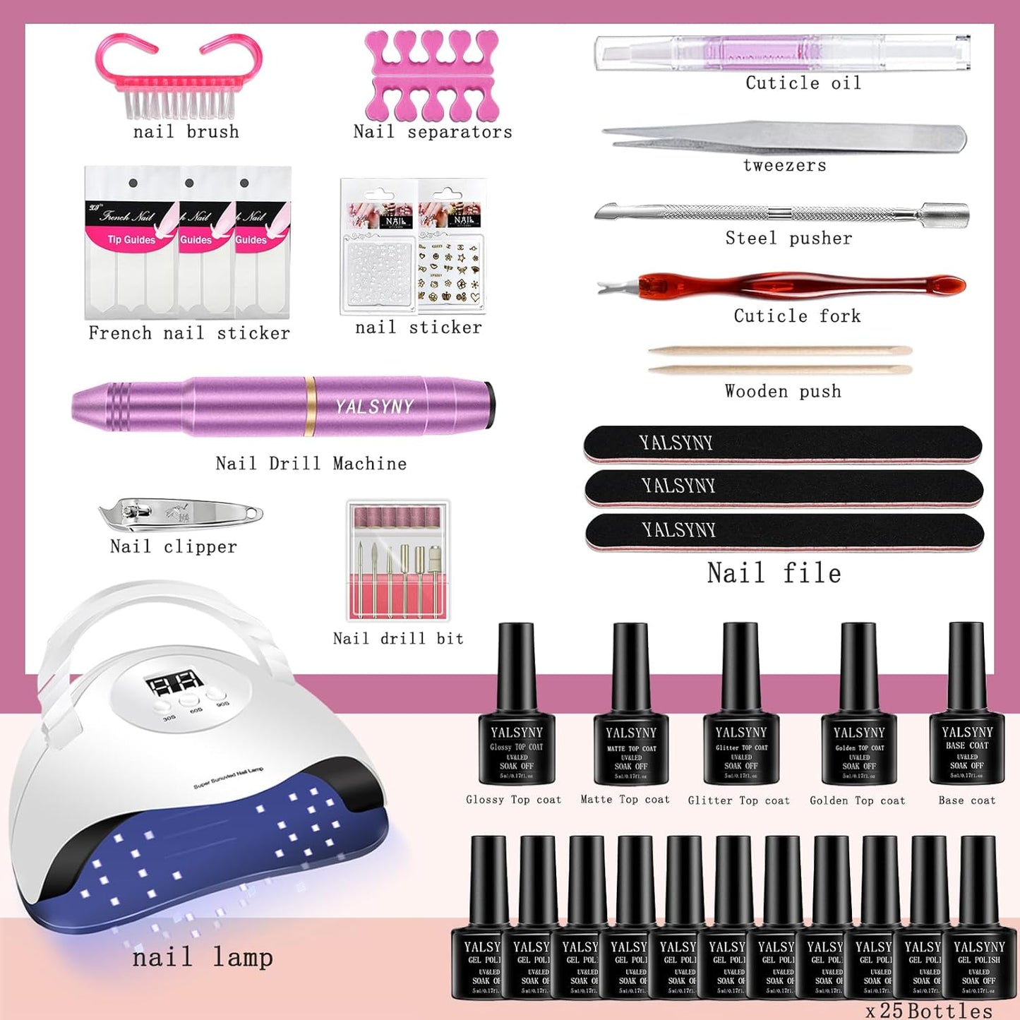 Gel Nail Polish Kit,With UV LED Nail Dryer,Electric nail drill kit,Nail Tools DIY Home