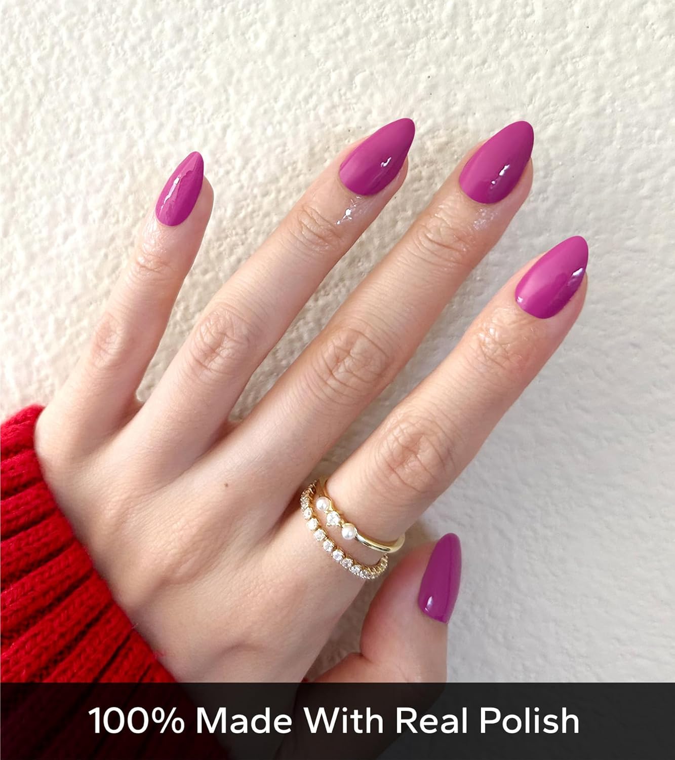 Nail Polish Strips, 20Pcs Salon Quality Gel Nail Stickers, Easy Long Lasting Wraps for Short Nails no UV Light Needed (Violet)