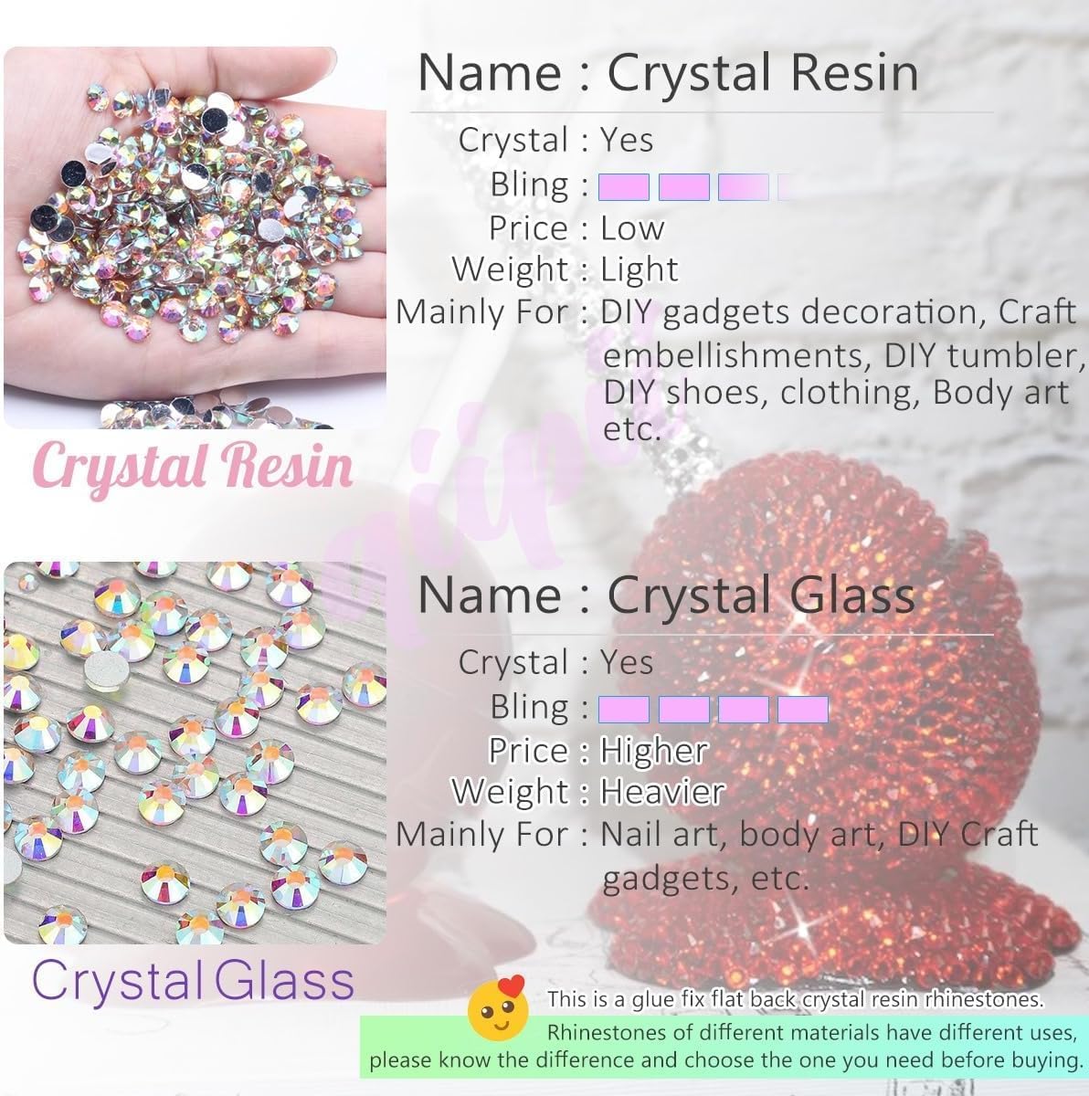 Light Purple Crystal Resin Rhinestones w B7000 Jewelry Glue for Bedazzling Crafting Flatback Stones 3mm 4mm 5mm 6mm Diamonds Crystals Gems Charms Supplies for Nails Face Makeup Tumblers Crafts