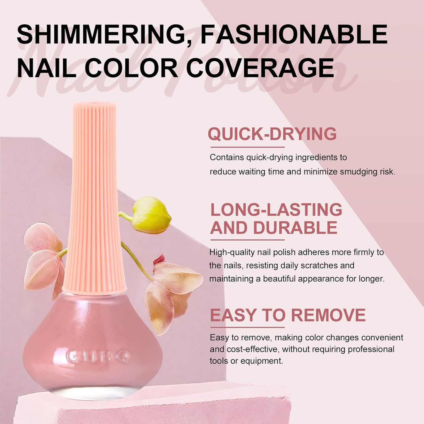 Major Dijit Peach Pink Quick Dry Regular Nail Polish - Nail Art Lacquer, 0.41 Fl Oz