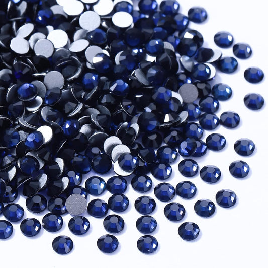 Montana Flatback Rhinestones, Glass Rhinestones for Nail Art and Craft, Glue Fix, Loose Crystal Gemstones(Montana, SS6, 1440pcs, 1.9-2.0mm)