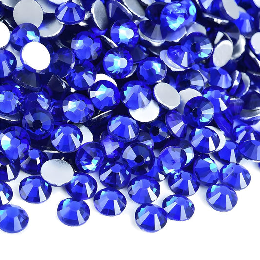 Flatback Rhinestones Round Gems for Nails Art and Crafts 620Pcs SS30 6mm Glitter Crystals Stone DIY Bags Clothes Shoes (Sapphire)