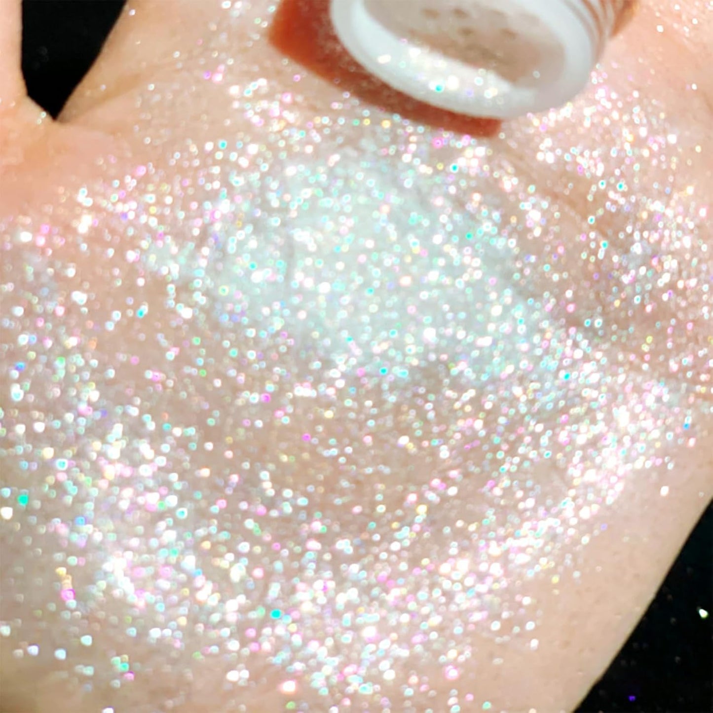 White Glitter Eyeshadow Loose Powder, Crystals Eye Face Glitter Korean Makeup Eye Shadow, Sparkle Shimmer Highlighter Makeup#38