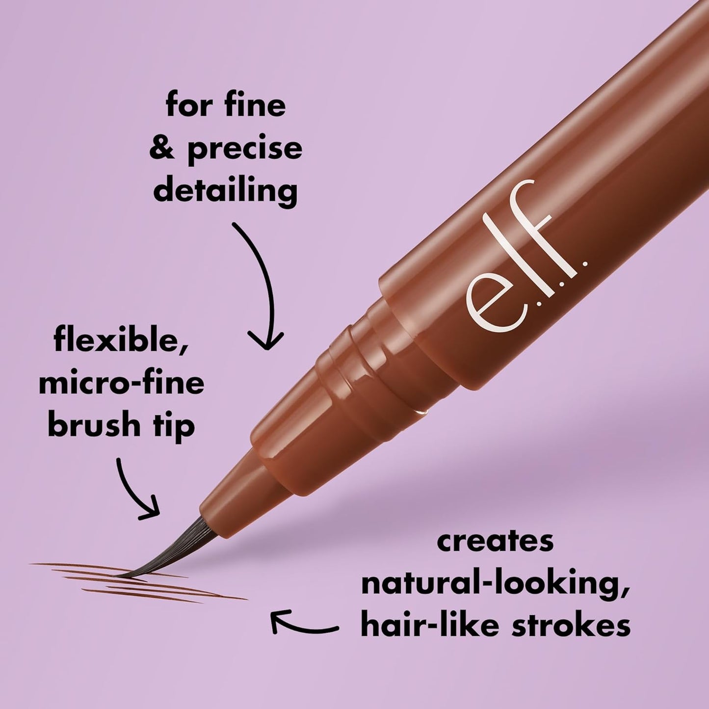 e.l.f. Holy Strokes Micro-Fine Brow Pen, Liquid Waterproof Eyebrow Makeup For Detailing & Adding Dimension, Vegan & Cruelty-Free, Espresso