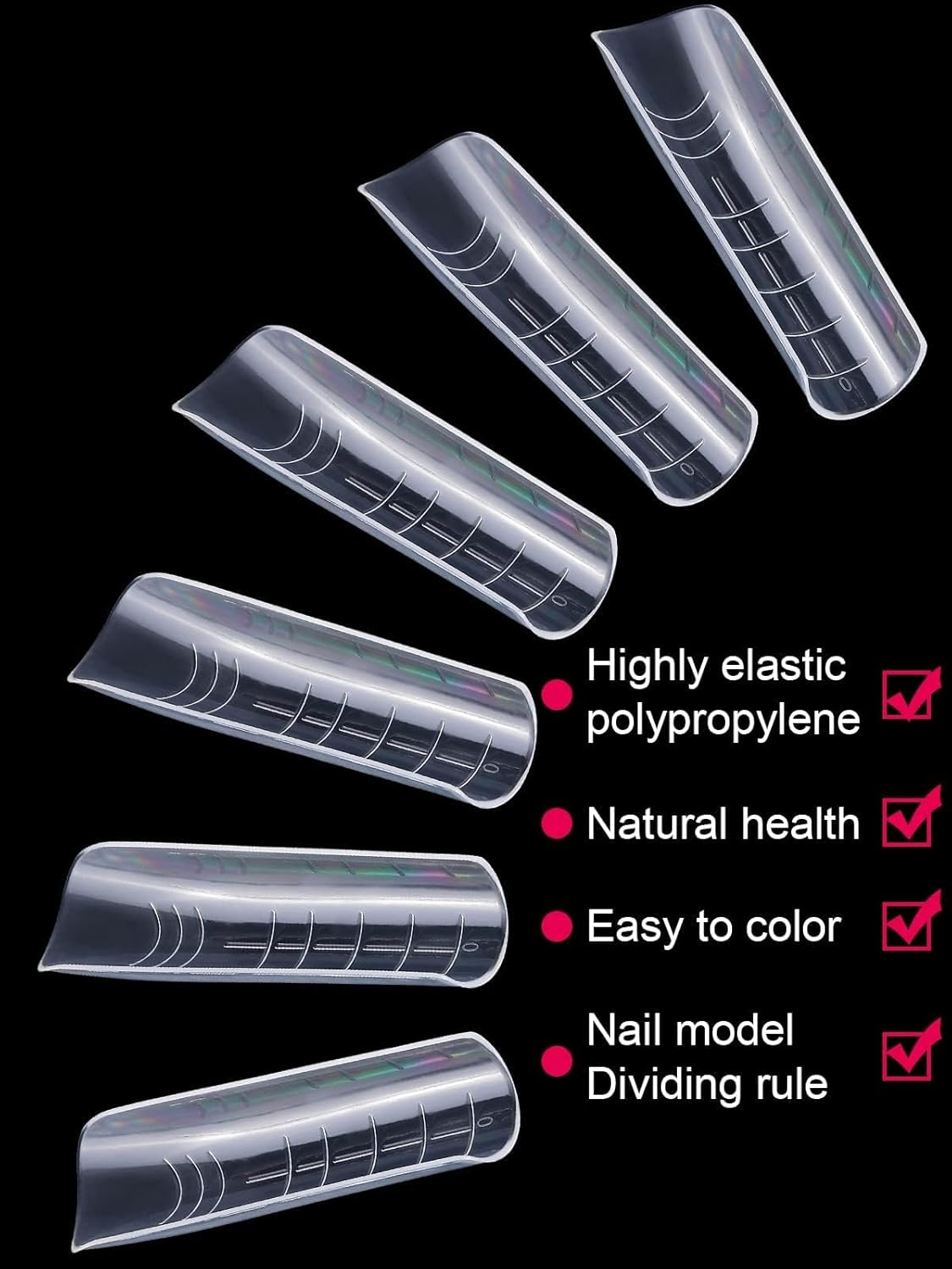 TOROKOM 120Pcs Poly Extension Gel Dual Nail Forms Square Clear Nail Forms Full Cover Coffin Nail Molds 12 Sizes for Gel Manicure Nail Art Design Salon&DIY