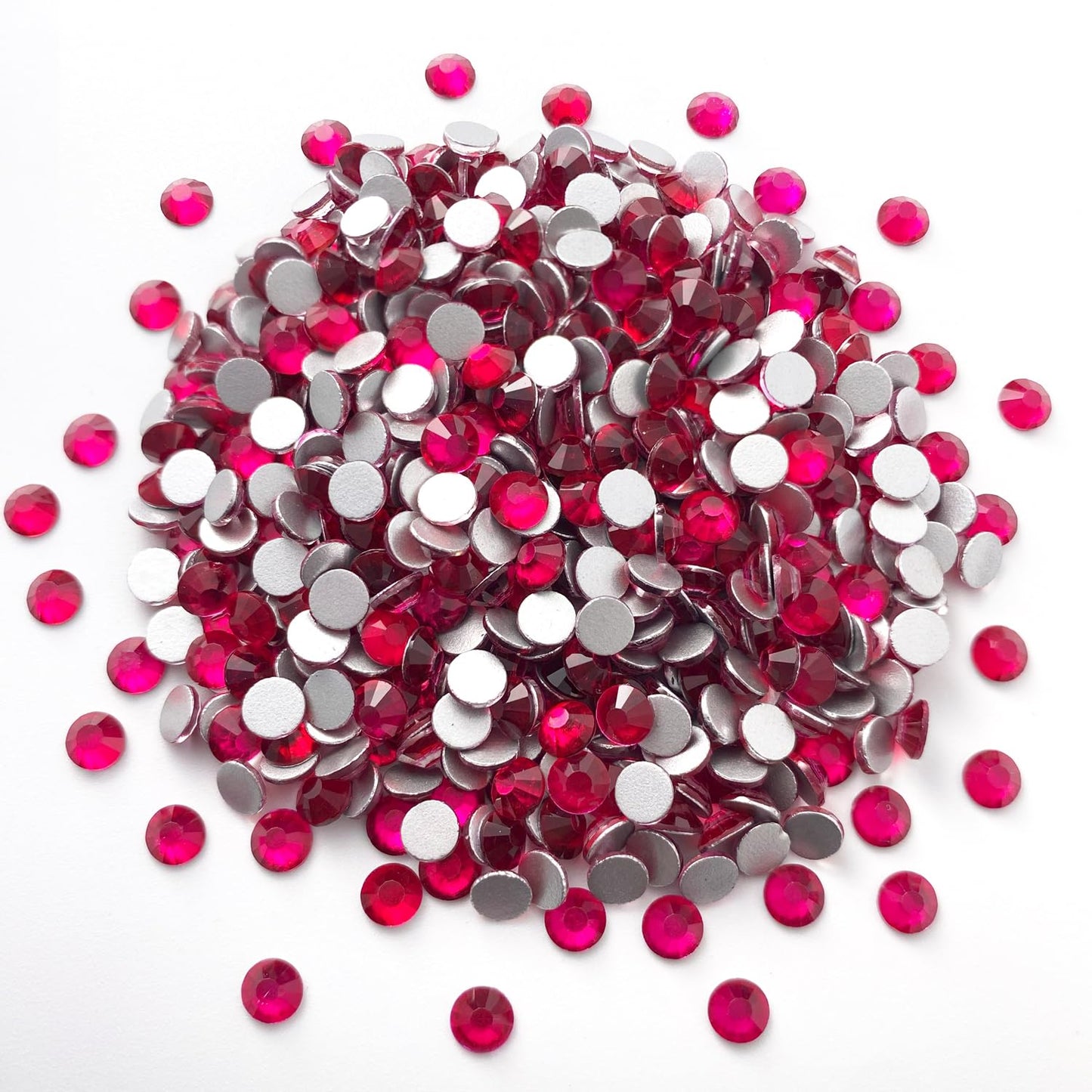 Flatback Glass Rhinestones,Bedazzler Gems 1440pcs Non Hotfix Crystal Rhinestones for Nail Charms Crafts Clothes Tumblers,Dk. Hot Pink,SS20