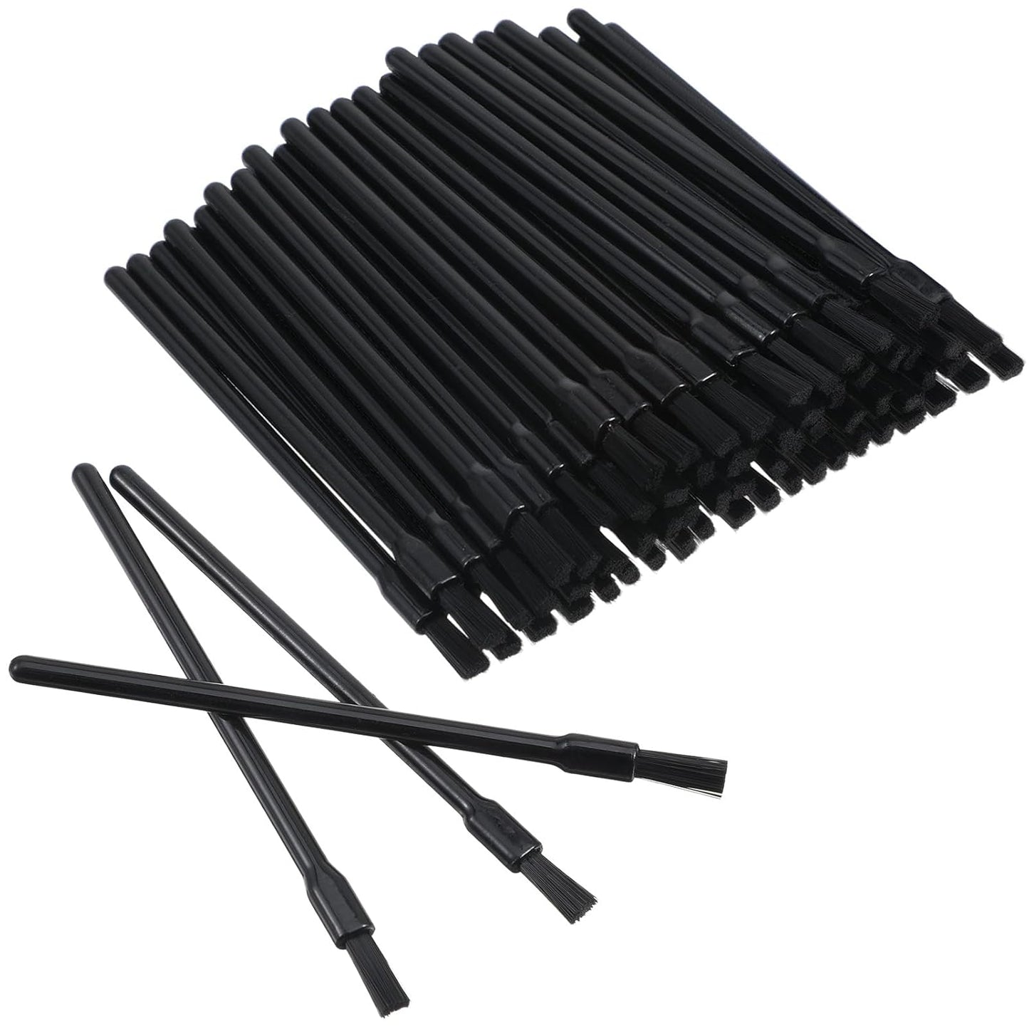 100 Pcs Lip Brushes Disposable, Black Disposable Nail Brushes, Lip Applicators with Soft Brush Head, Multifunctional Mini Makeup Lips Wands for Women
