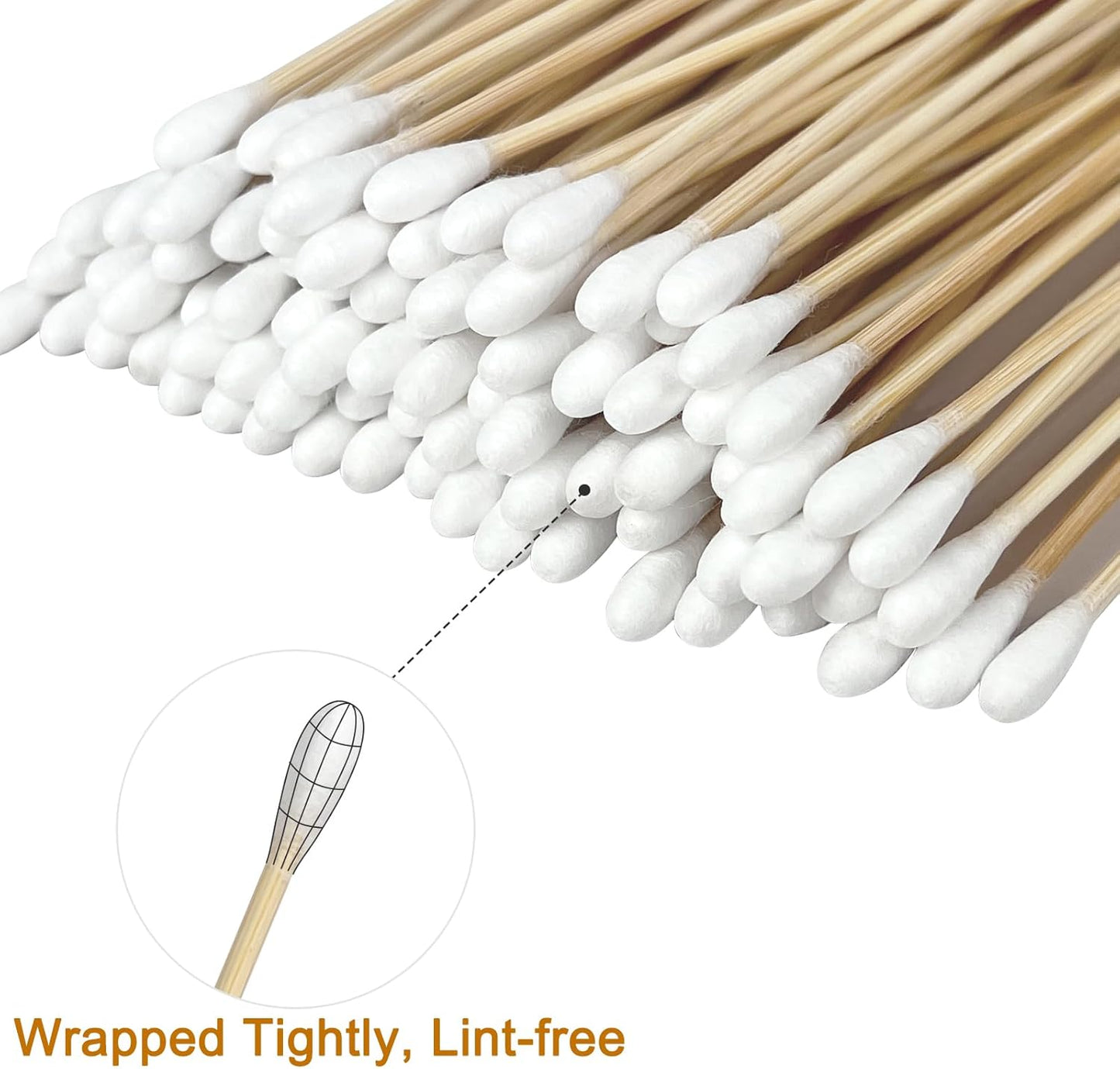 Gun Cleaning Swabs, Dual - Ends Tips, 6 Inch Gun Cleaning Supplies, Long Cotton Swabs with Bamboo Sticks in A Storage Case for Gun Cleaning and Maintenance