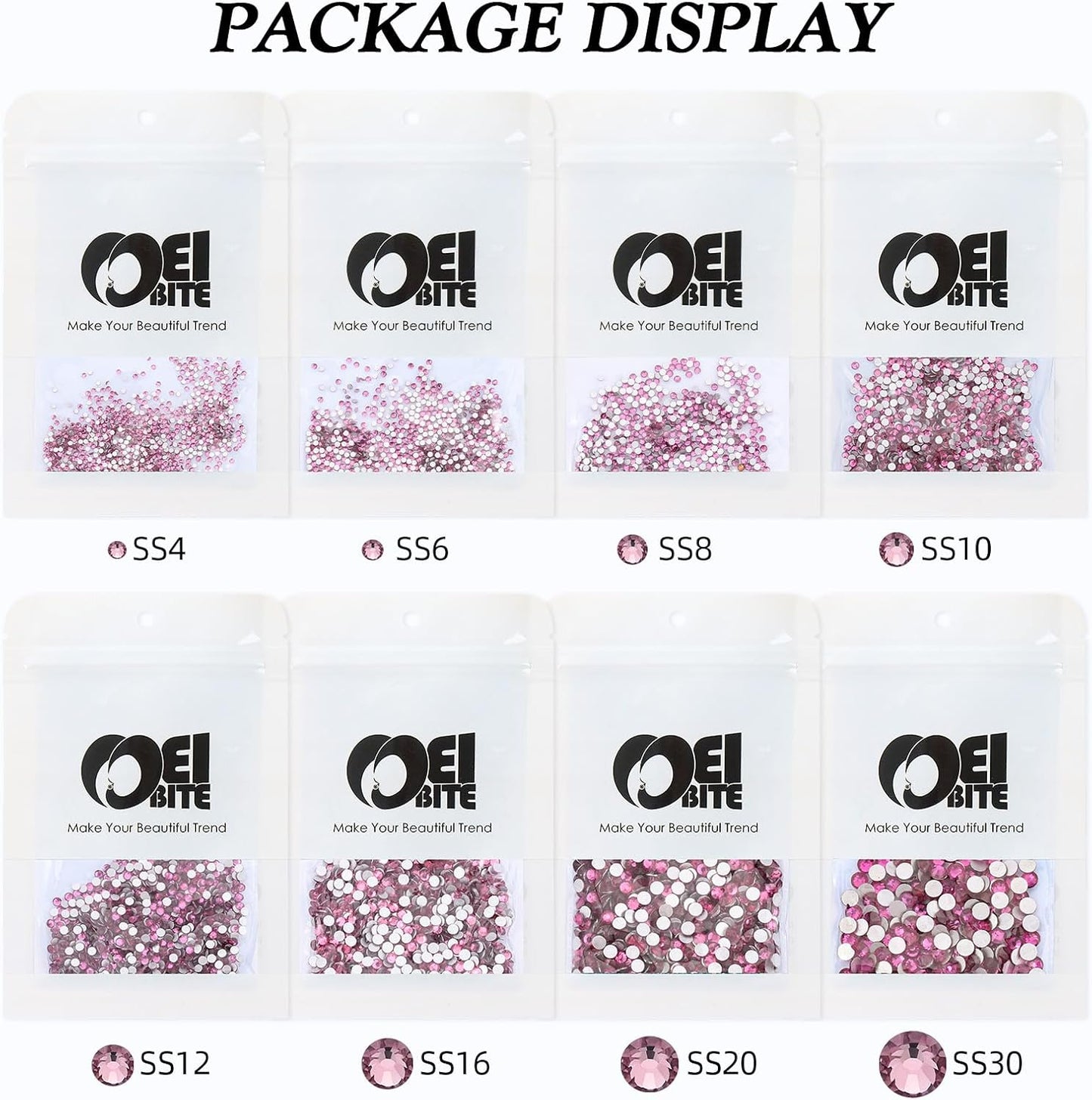 Light Amethyst Flatback Rhinestones, Glass Rhinestones for Nail Art and Craft, Glue Fix, Loose Crystal Gemstones(Lt.Amethyst, SS20, 1440pcs, 4.6-4.8mm)