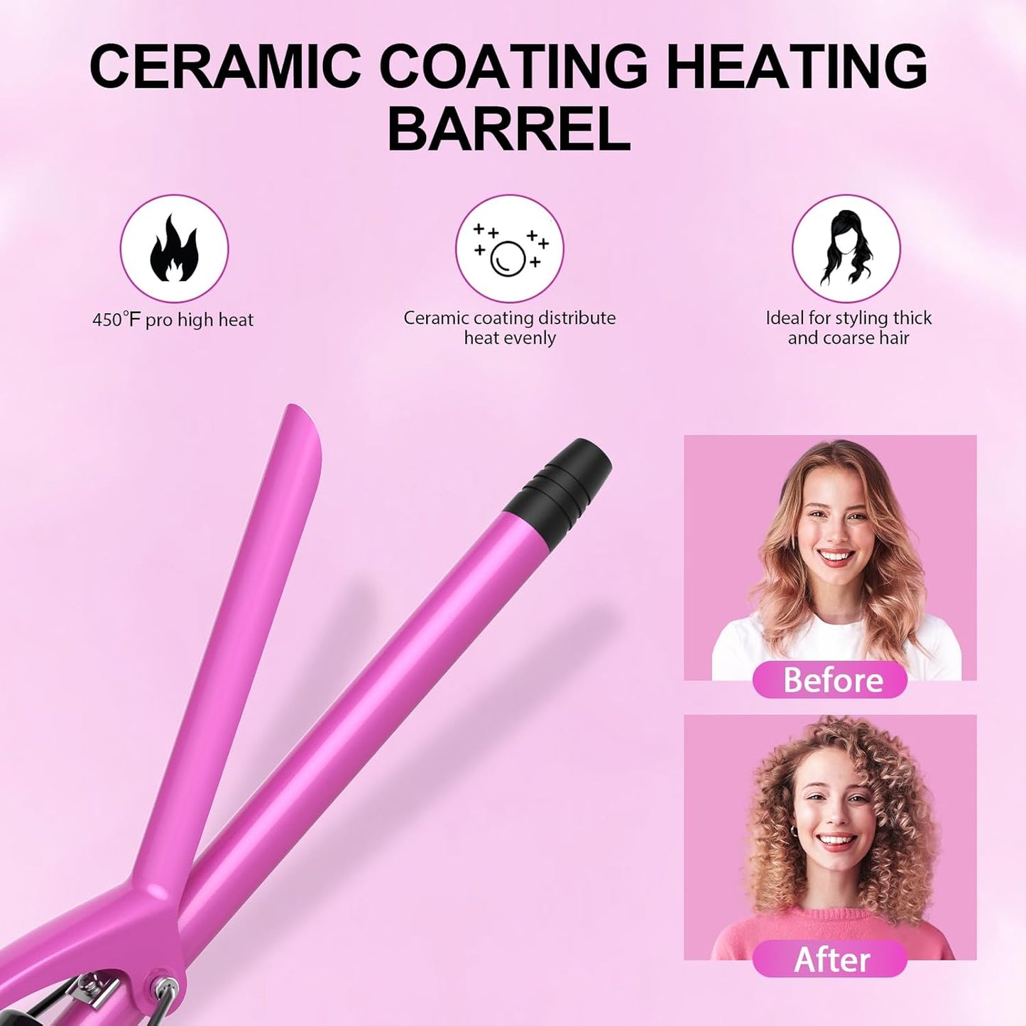 DAN Technology 1/2 Inch Curling Iron 13mm Small Ceramic Curling Wand with Adjustable Temperature Dual Voltage for Tight Curls Short Hair and Ringlets