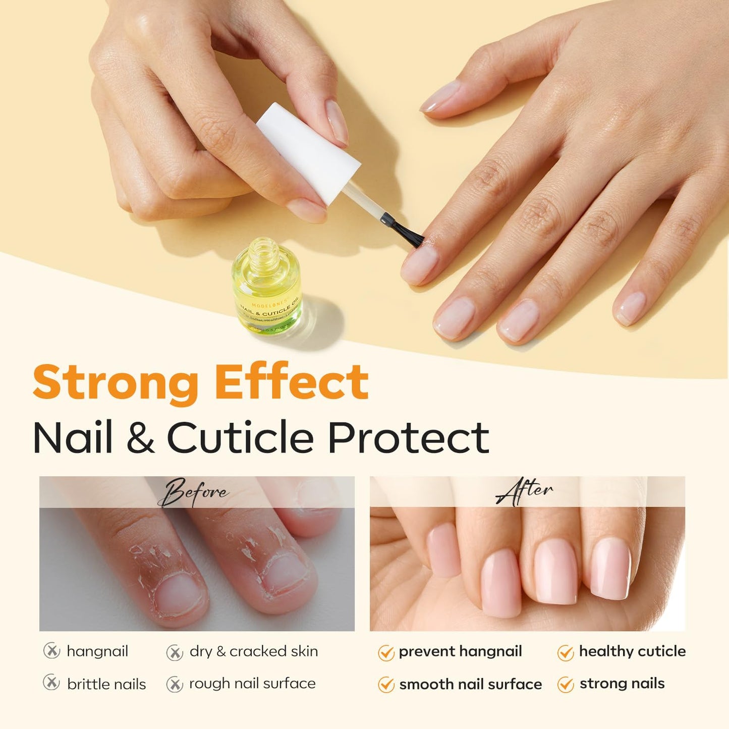 modelones Cuticle Oil for Nails, Natural Nail Oil Cuticle Softener for Women Nail Oils Cuticle Care 15ml