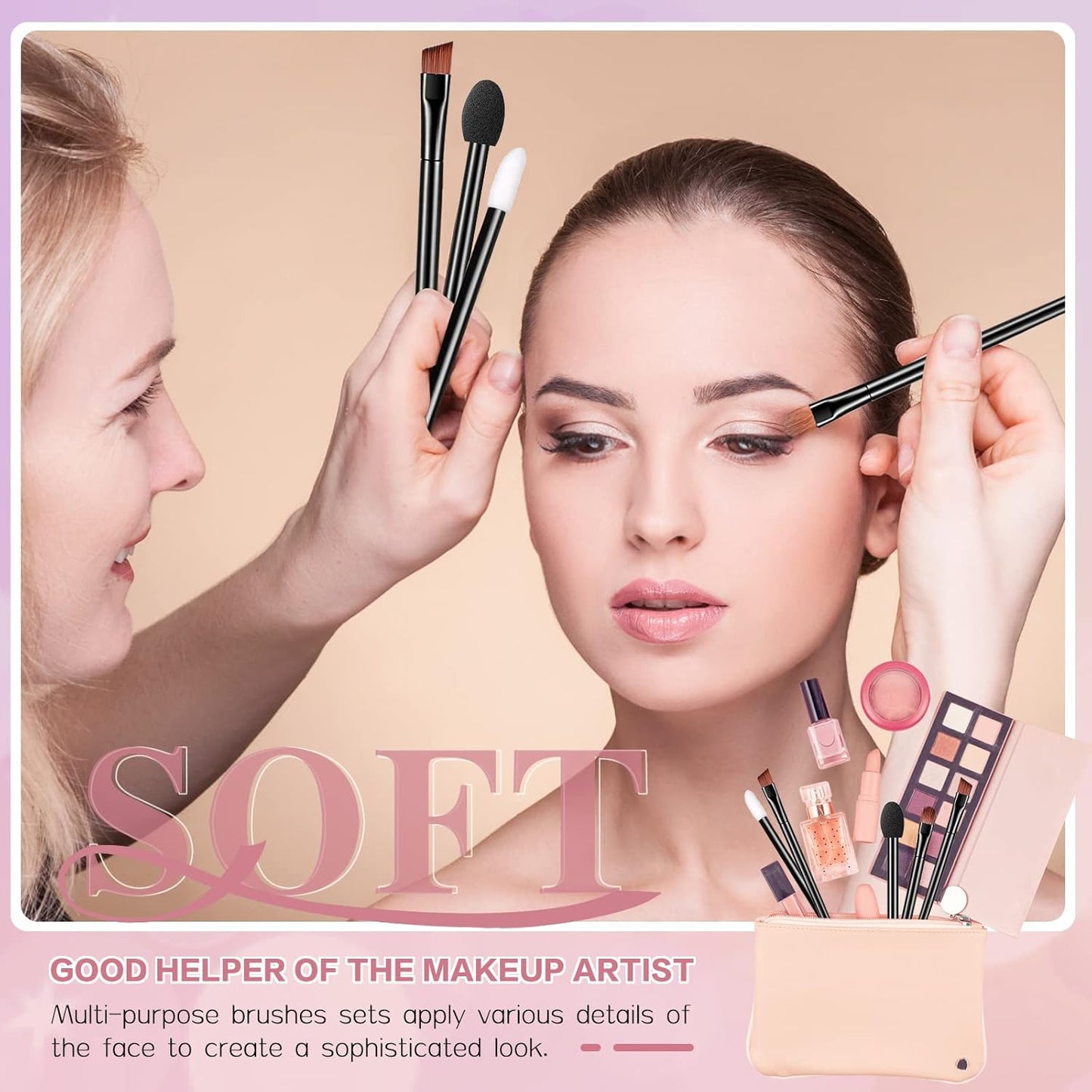 250 Piece Disposable Eyebrow Brush Set - 100 Angled/Round Eyebrow Brushes, 50 Double-End Eyeshadow Brushes, 100 Lip Brushes for Women & Girls Salon Beauty Cosmetic Makeup Tool