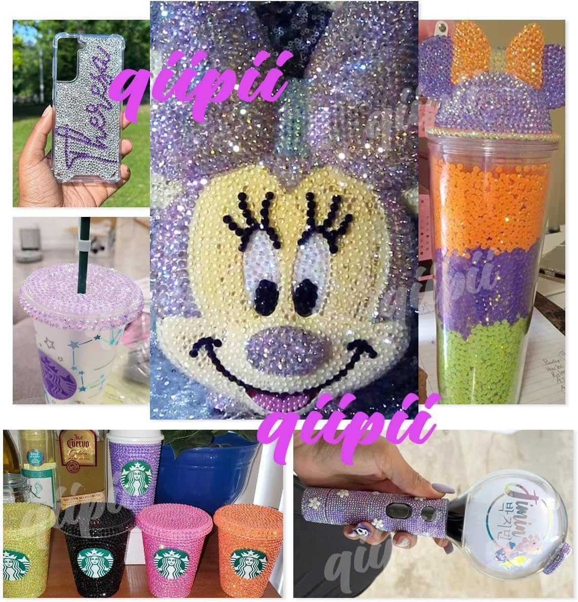 Wine Purple Crystal Resin Rhinestones w B7000 Jewelry Glue for Bedazzling Crafting 3mm-6mm Wine Red Flatback Stones Diamonds Crystals Gems for Nails Face Eyes Makeup Tumbler Bottles DIY Crafts