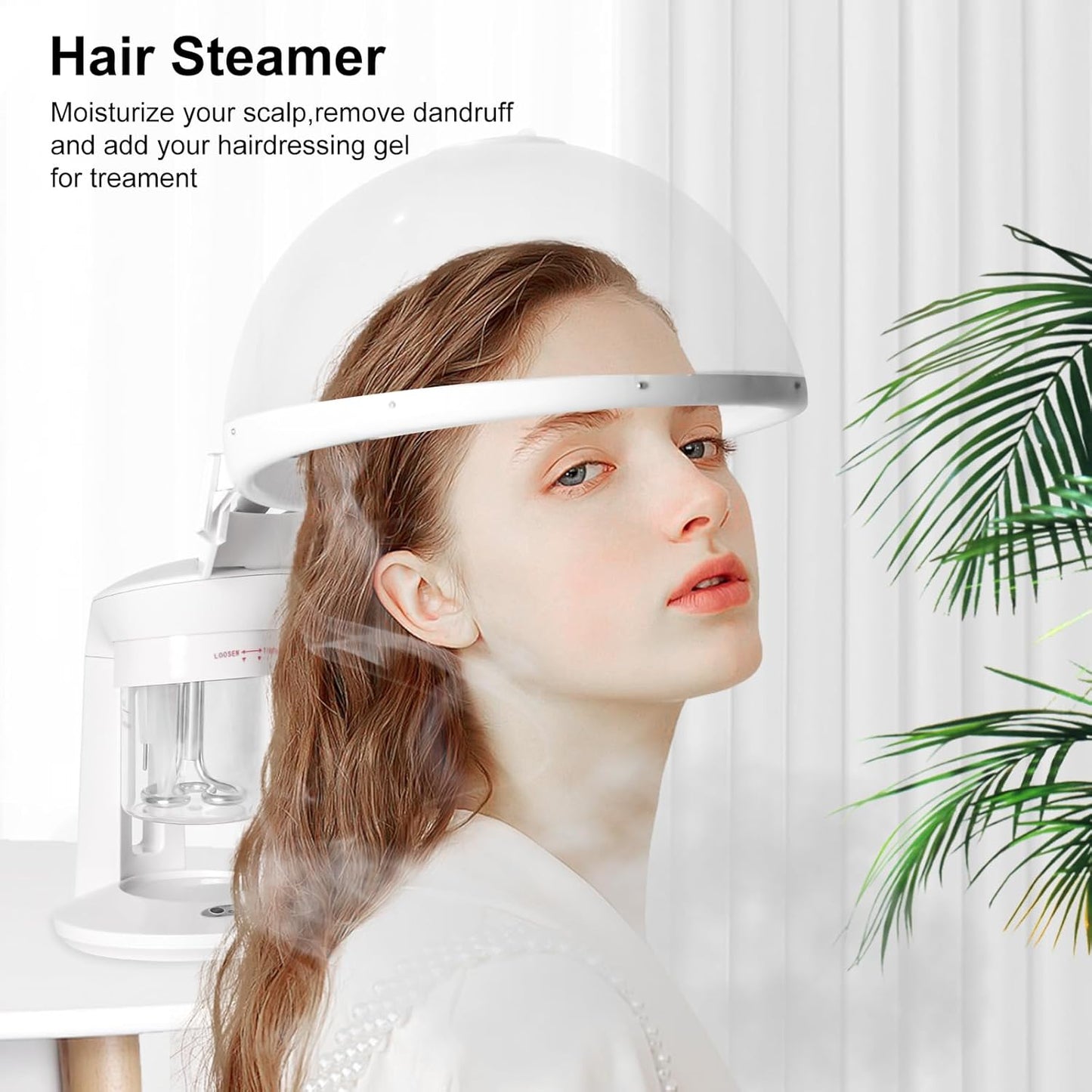 Hair Steamer, 2 in 1 Hair and Face Steamer for Natural Hair with UV Ozone, Hair Humidifier Moisturising Hydration System Sprayer for Personal Care Use at Home Salon and Salon SPA White