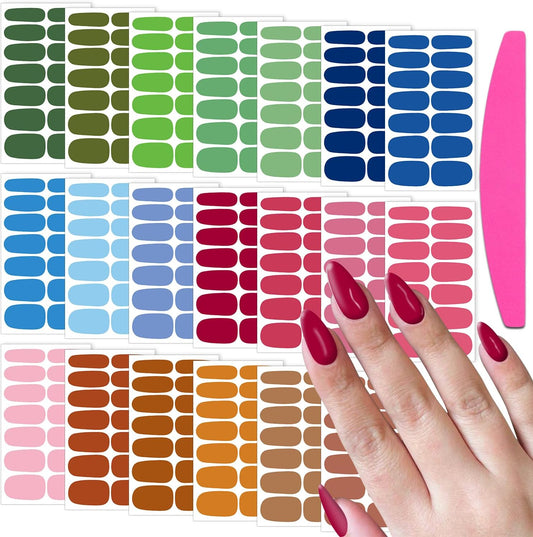 SILPECWEE Nail Polish Strips (20 Sheets, Bright Color), Nail Polish Stickers Full Nail Wraps Self Adhesive Nail Stickers Gel Strips Fingernail Sticker Nails for Women with File