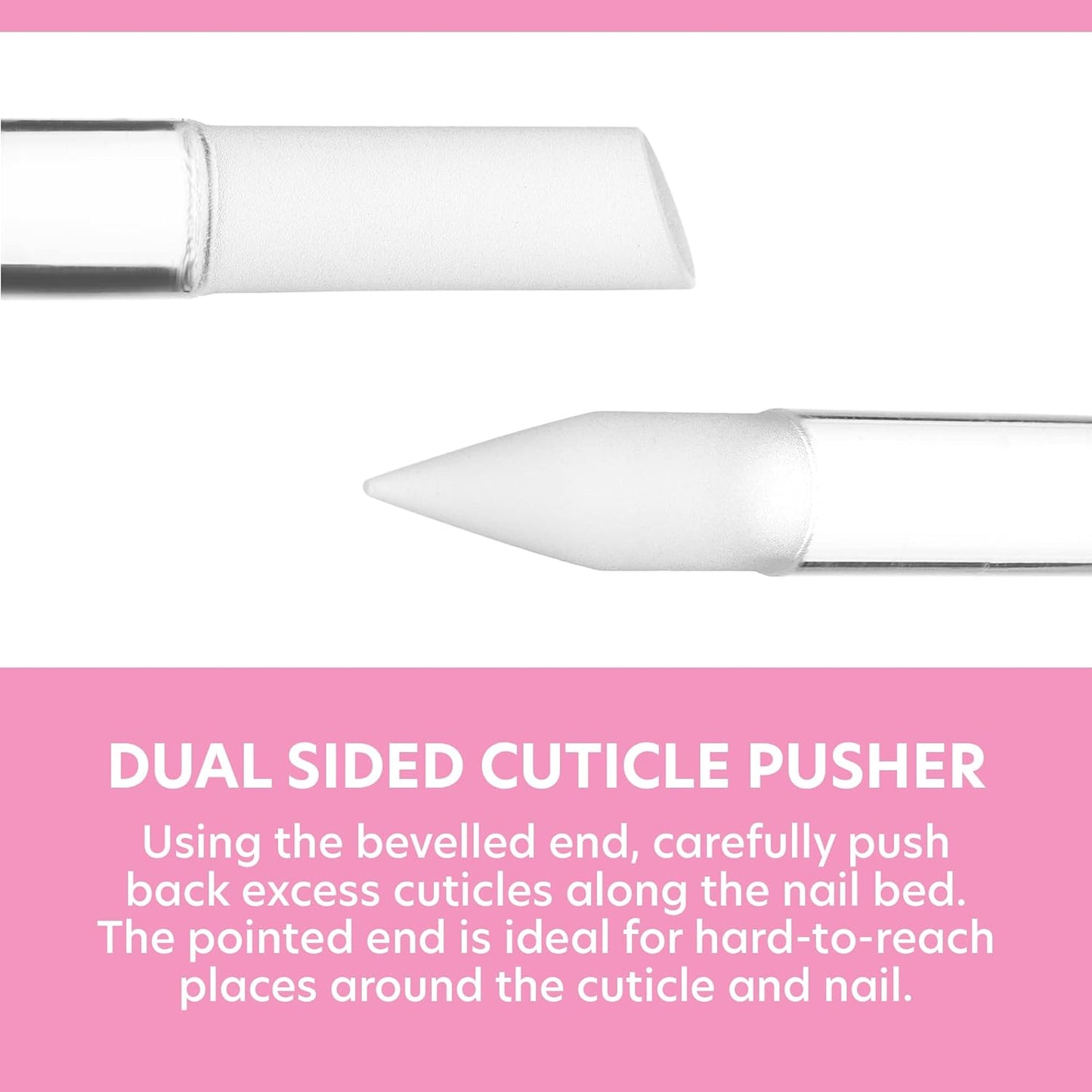 BONA FIDE BEAUTY Glass Cuticle Pusher - Dual Ended Manicure Stick - Premium Czech Tools