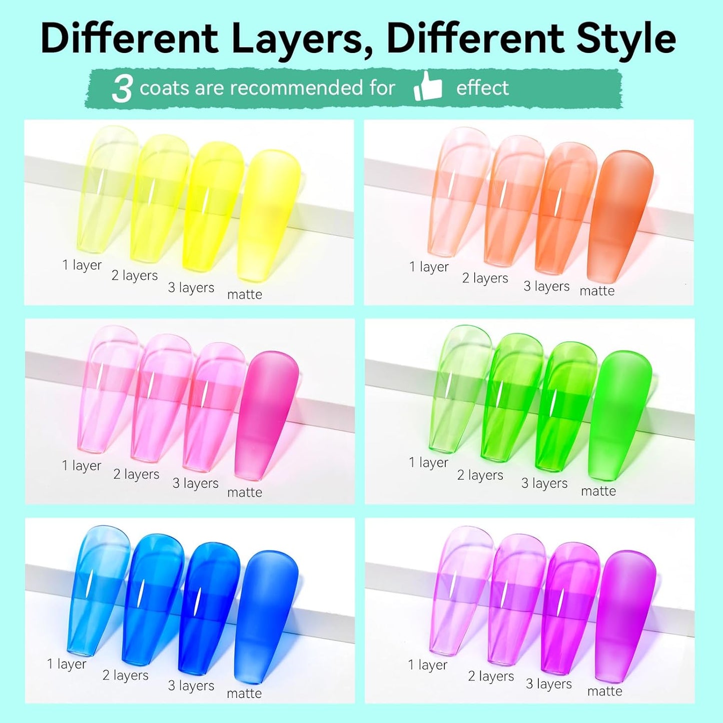 MIZHSE Quick Dry Nail Polish Set: Neon Colors Nail Polish Air Dry Fast, Fluorescent Fingernail Polish Non-Gel Yellow Orange Green Fast Drying Nail Lacquer Gift for Women Girls