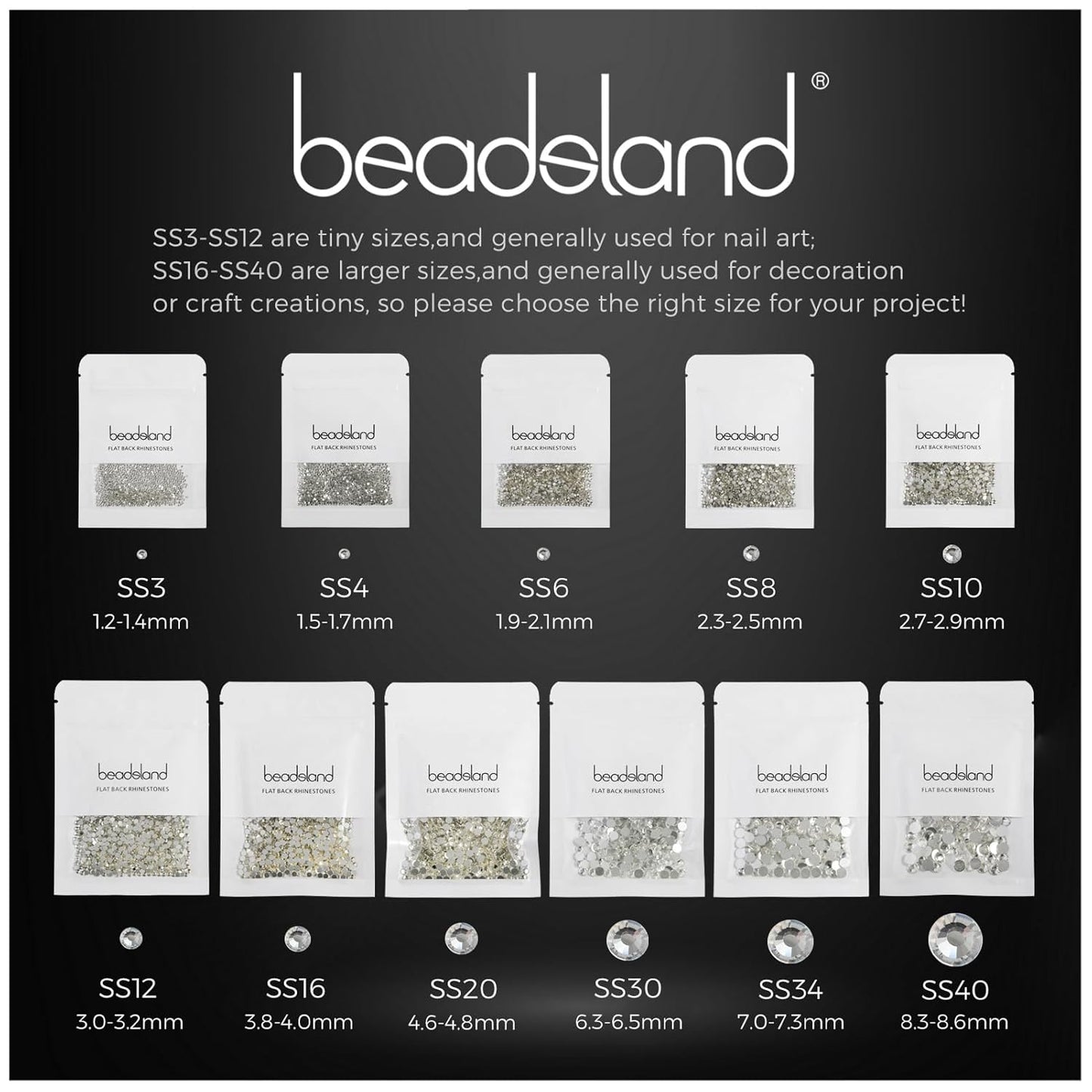 Beadsland 144 Pieces Flat Back Crystal Rhinestones Round Gems, Golden Shadow, SS40, 8.4-8.7mm