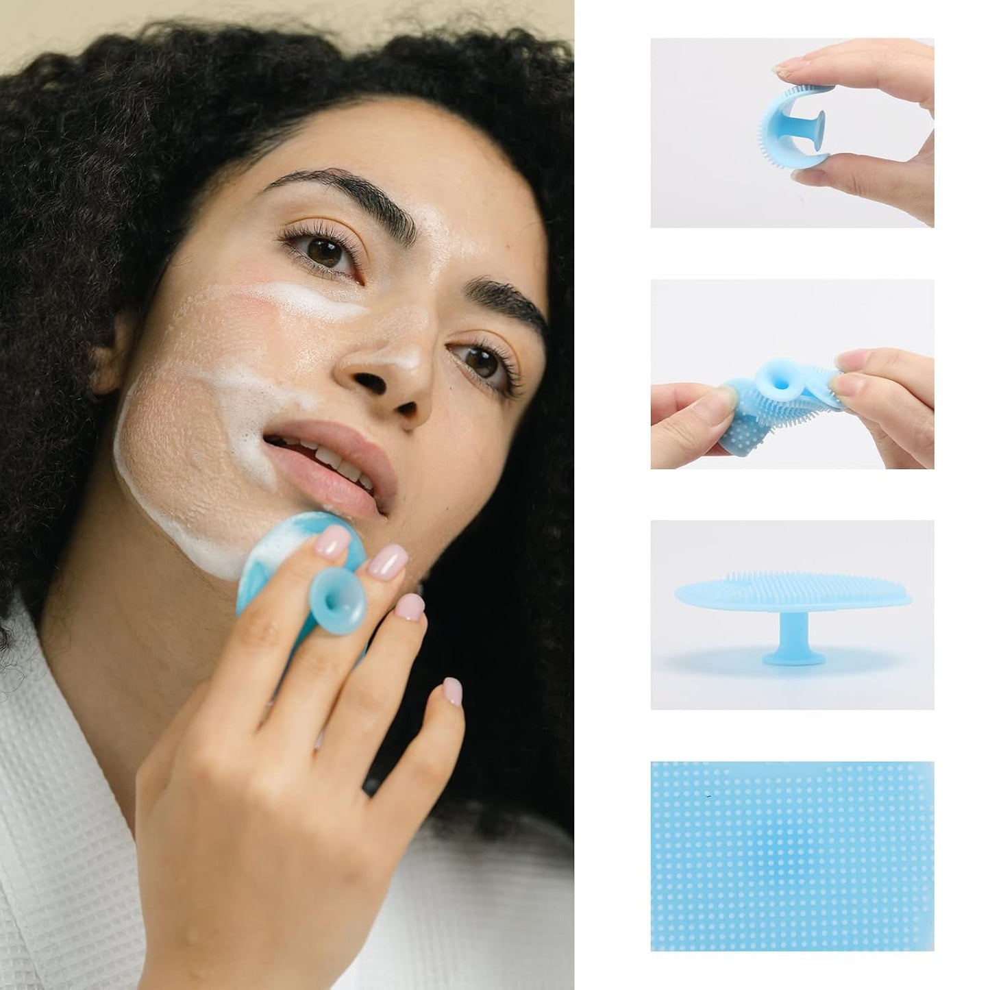 Silicone Facial Mask Applicator - 4 Pcs Face Scrubber, 2 in 1 Face Mask Brush, Lip Exfoliator - Skin Care Tools Set