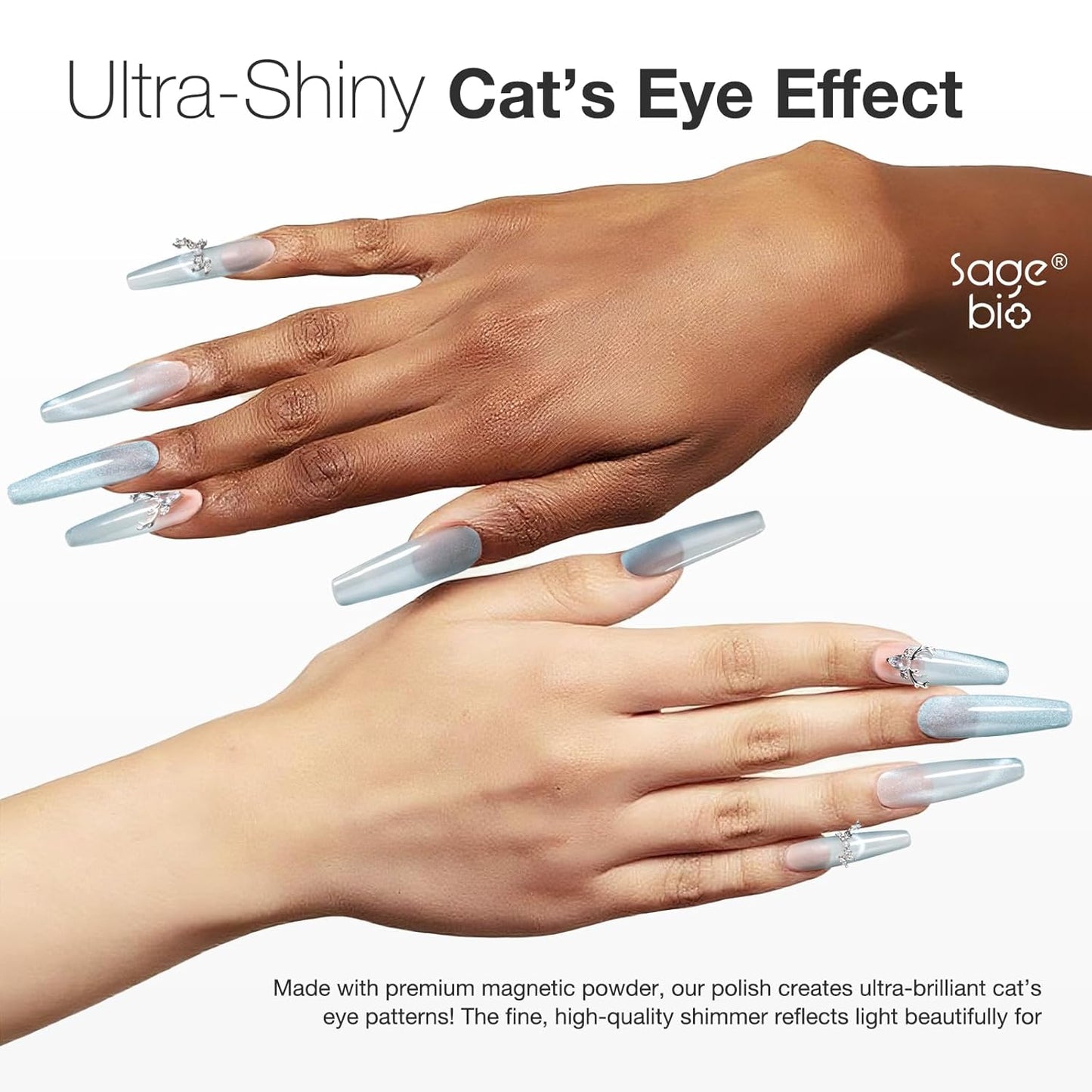 15ml Cat Eye Gel Nail Polish with Magnet Shimmer Glass Bead Effect 15