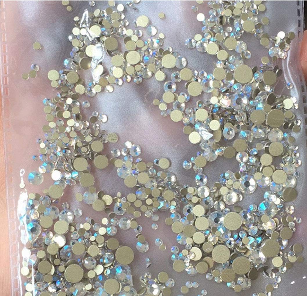 Rhinestones flat back gems round DIY decorative Nail Face and apparel accessories ss3-20 mix size(1440pcs blue moonlight)
