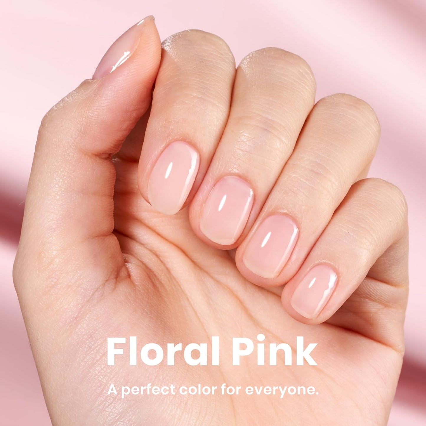 Beetles Nail Polish - Nude Nail Polish Pink Jelly Nail Concealer Fast Dry Quick Natural Nail Strengthener and Growth Treatment for Thin and Damaged Nails,0.51 FL OZ