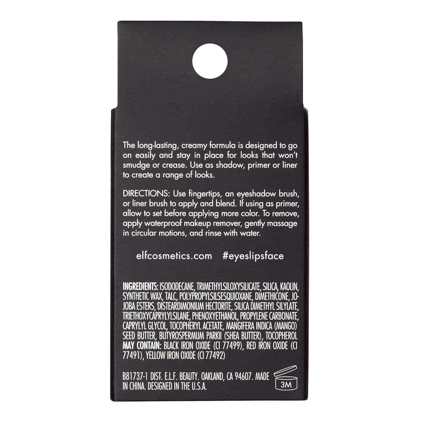 e.l.f. No Budge Cream Eyeshadow, 3-in-1 Eyeshadow, Primer & Liner With Crease-Resistant Color & Stay-Put Power, Vegan & Cruelty-Free, Sand Dune
