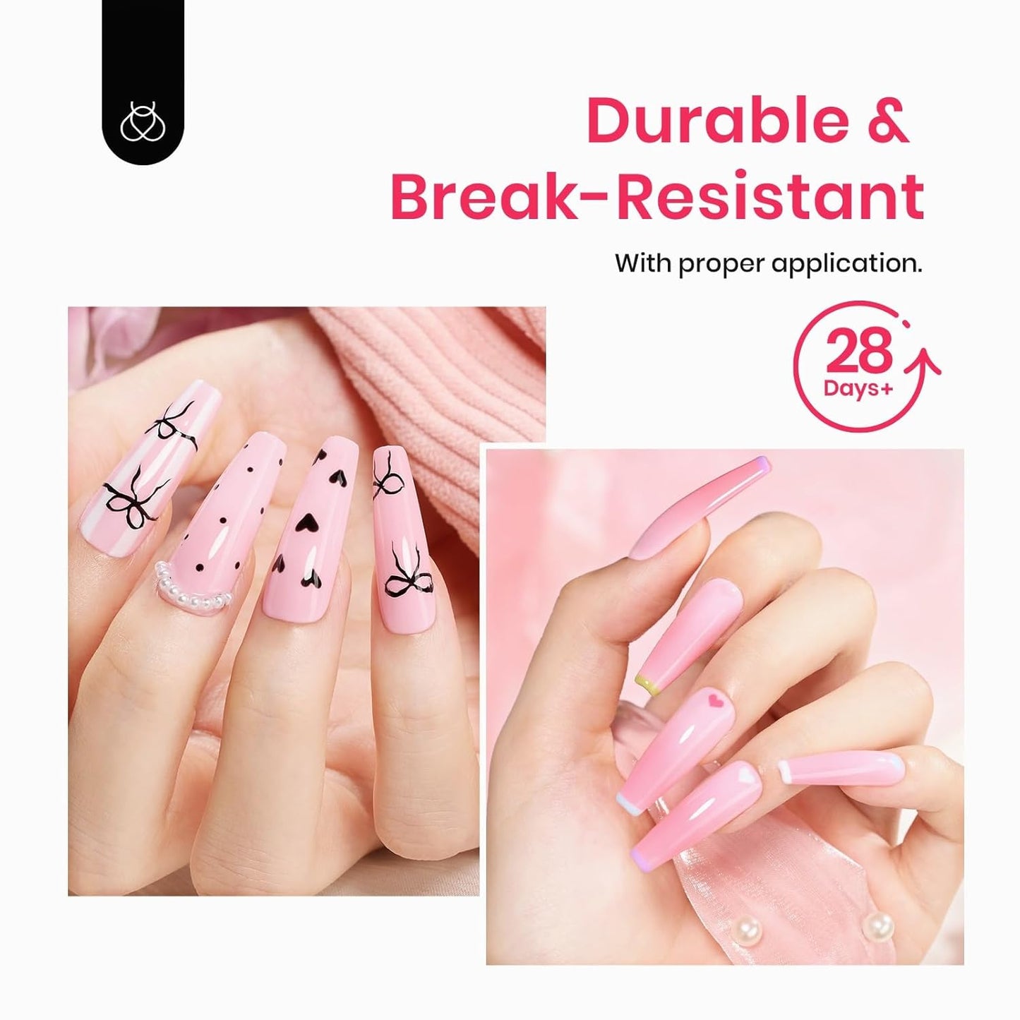 Beetles Gel Nail Tips Long Coffin Pre-Etched Nail Tips, 12 Sizes 288Pcs Pre Shaped Soft Gel Clear Nail Full Cover False Nail Tips Acrylic Glue on Nails Extension Fake Nails Manicure Gifts for Women