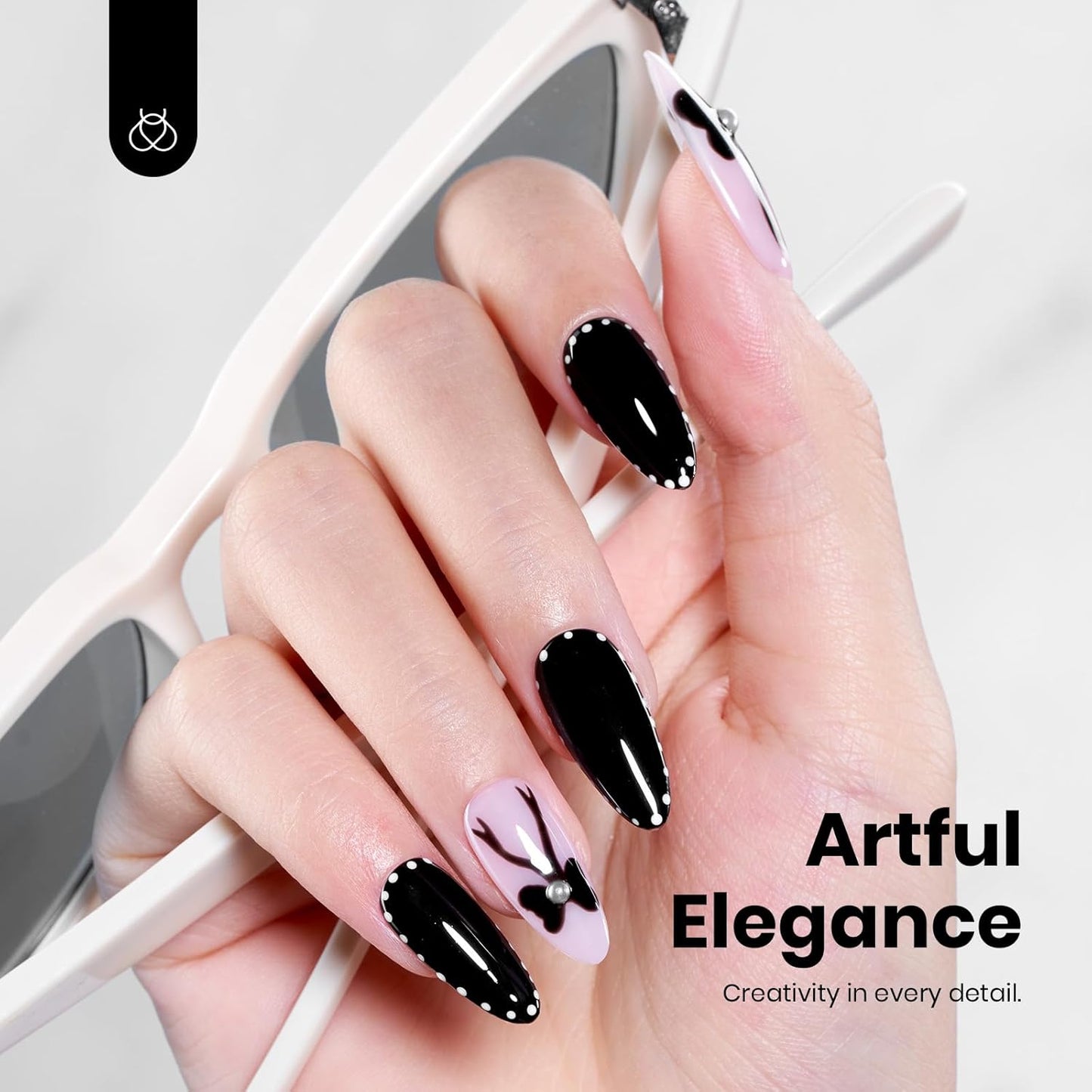 Beetles Black Halloween Gel Polish 2Pcs Pure Black Gel Nail Polish Set 15ml Dark Base Color Soak Off Uv Nail Lamp Art Manicure DIY Design Gift for Women Long Nights Collection