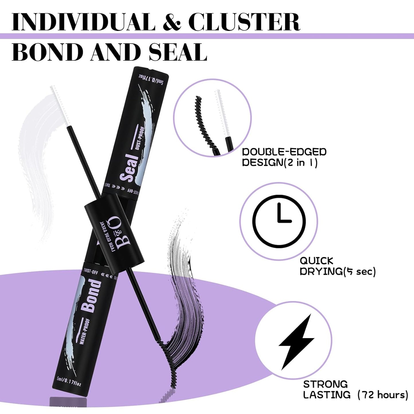 B&Q Lash Clusters Kit 280PCS Eyelash Clusters Kit,40D D 9-16MIX Individual Lash Comfortable Eyelash Extension Set, Classic Look with Bond and Seal Waterproof, Remover DIY at Home(Set,40D)