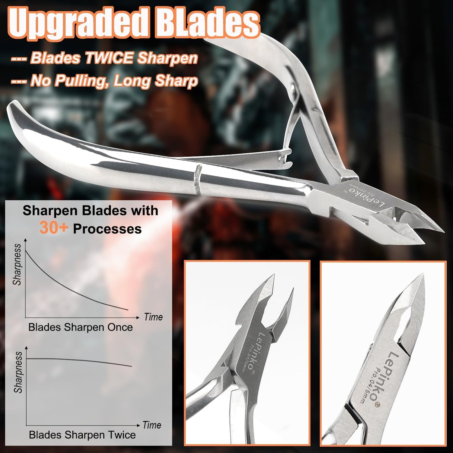 LePinko 4 Packs Upgraded Cuticle Trimmer kit, Sharp Dead Skin Clipper, Labor-saving Cuticula Remover for Fingernail Toenail, Manicure Pedicure Tool for Women Men, 5mm Jaw