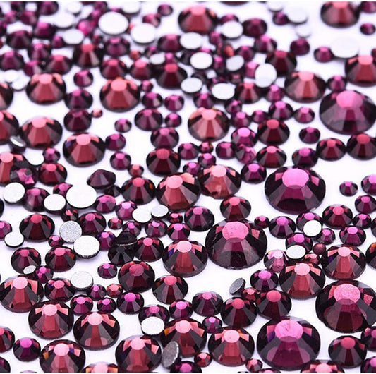 3456pcs Flatback Rhinestones Glass Charms Diamantes Gems Stones for Nail Art 6 Size ss4~ss12 Amethyst