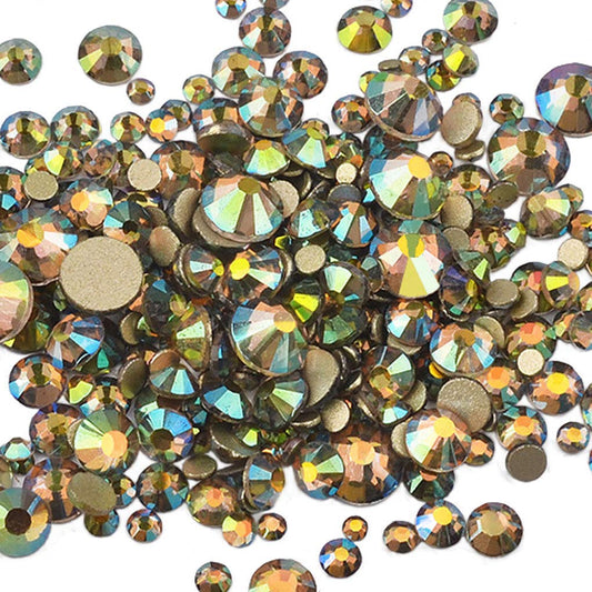 Rhinestones flat back gems round DIY decorative Nail Face and apparel accessories ss3-20 mix size(4320pcs ghost light)