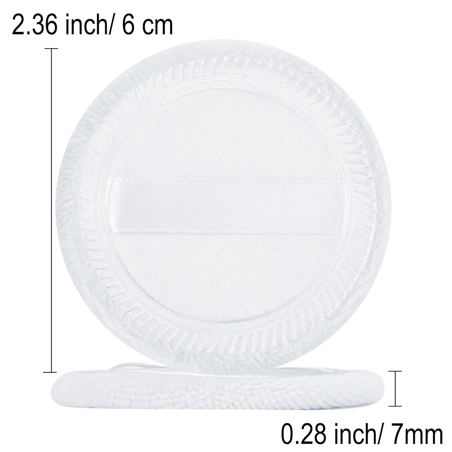 12 Pieces Powder Puffs Cotton Makeup Pads Soft Face Compact Puffs for Loose Setting Pressed Powder, 2.36 Inch (White)