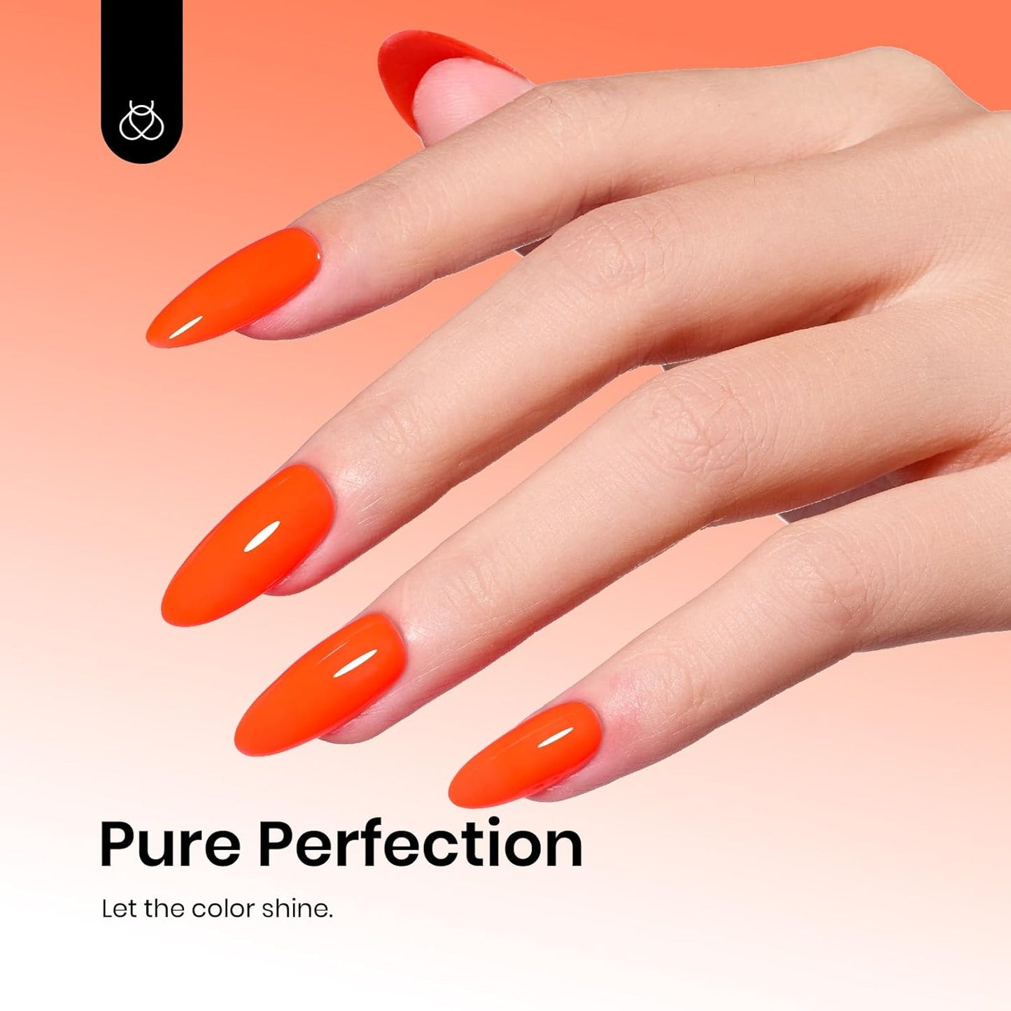 Beetles Neon Orange Gel Polish - Neon Sunset Halloween Gel Nail Polish, Bright Orange Vibrant Color Soak Off UV High Glossy Nail DIY Drawing at Salon Home Nail Art 15ml