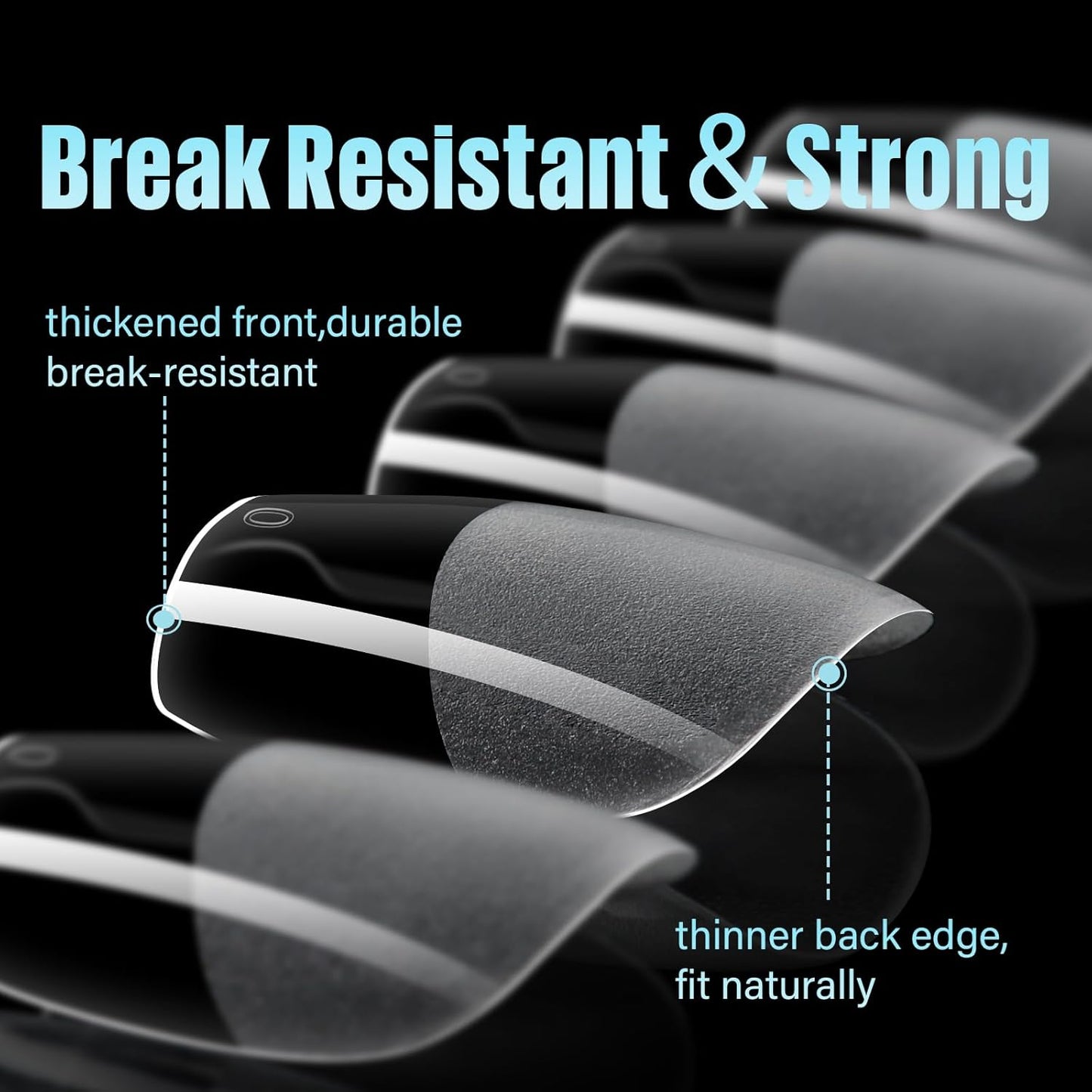 TOMICCA Extra Short Coffin Nail Tips, 240Pcs Half Matte Press on Full Cover Acrylic Nails, 12 Sizes Pre -Shape Soft Acrylic Fake Nail Tips for Nail Extension Art Home DIY Nail Salon