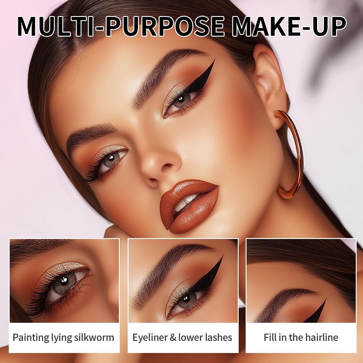 2 Pack Microblading Eyebrow Pencils for Women,2-in-1 Dual-Ended Eye Brow Pen with 2-Fork-Tip and Precise Brush-Tip, Waterproof Long Lasting Eyebrow Pen for Natural Hair-Like Brows(Brown*2)