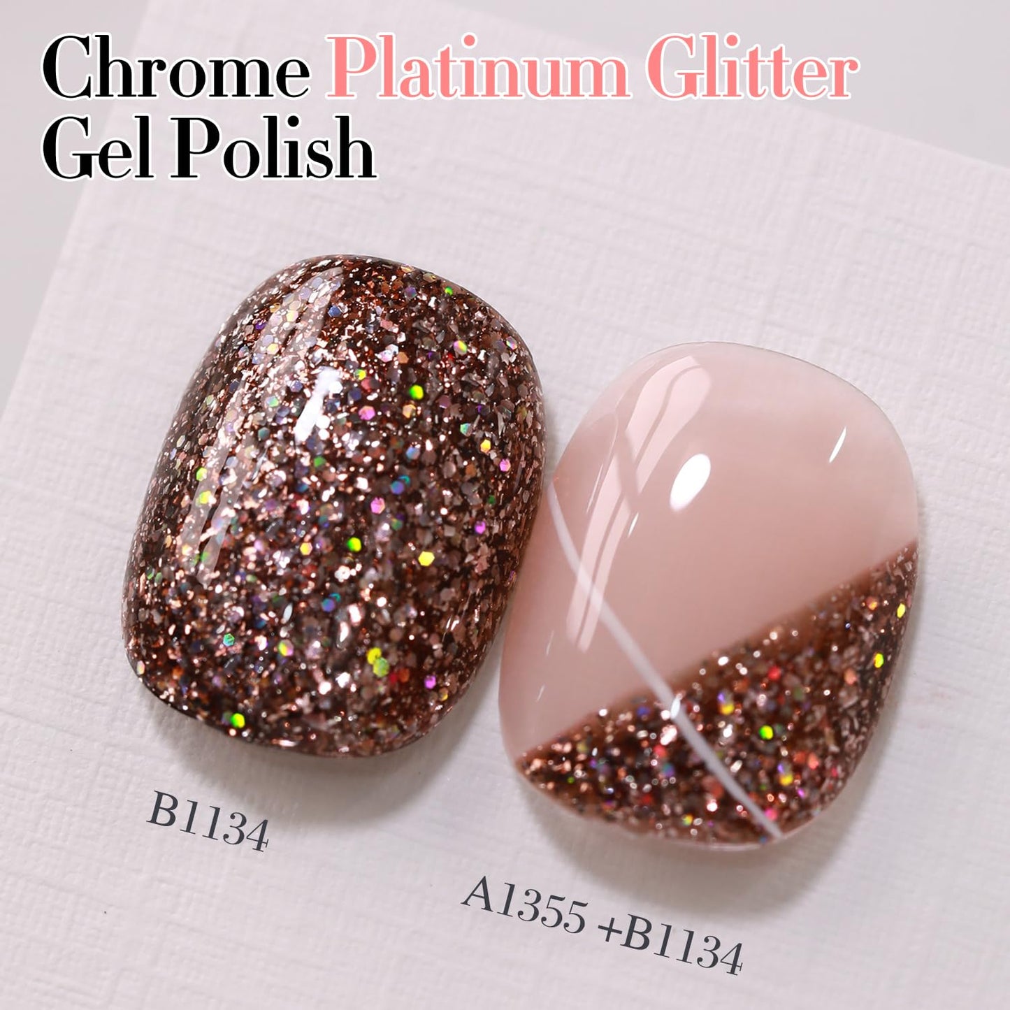 Double Rhythm 15ML Glitter Gel Polish Shimmer Reflective Holographic Color Magnetic for Nail Art Salon DIY at Home (B1134)