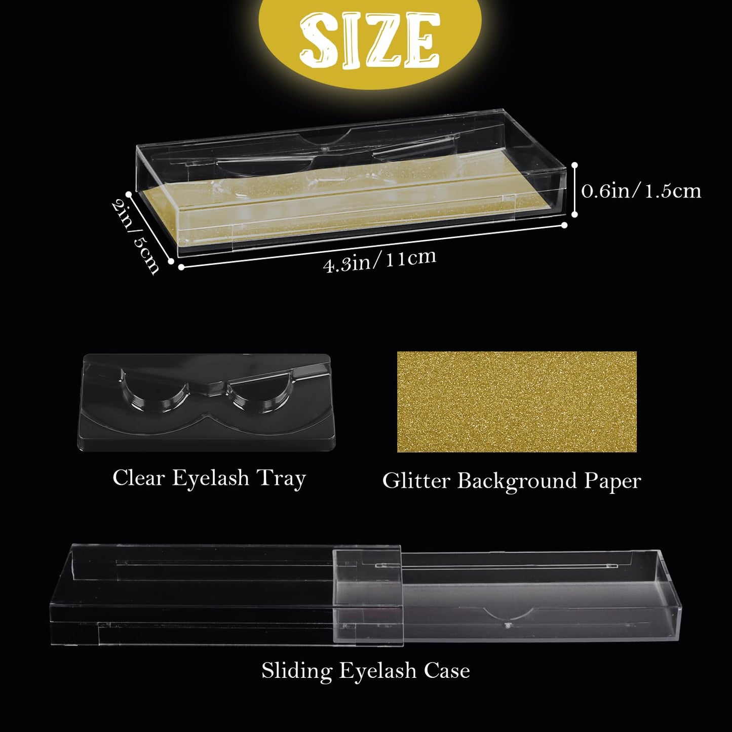 Empty Lash Boxes, 30 Pack Customizable False Eyelash Packaging Cases Bulk Storage Containers, Premium Display and Protection (Yellow)