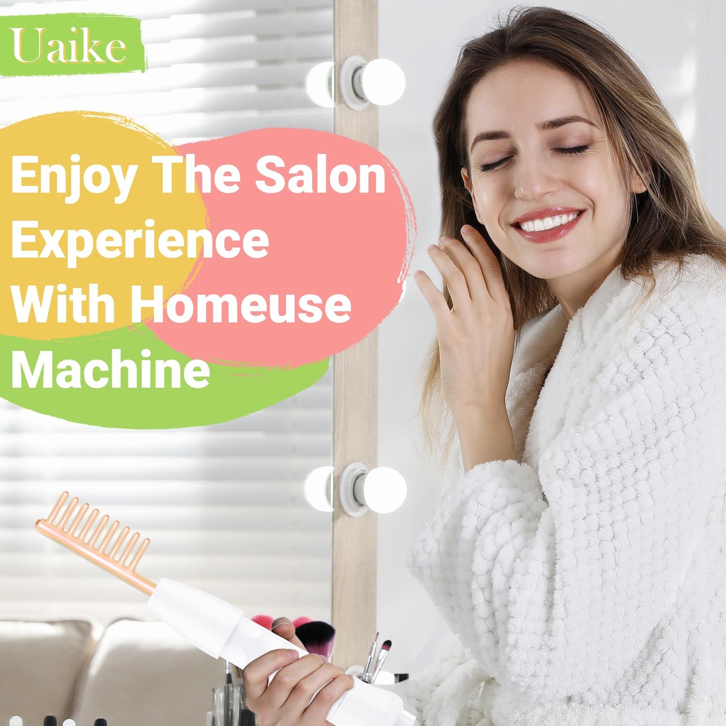 High Frequency Facial Wand - Uaike Orange Portable Handheld High Frequency Facial Machine - with 4 Pcs Orange Glass Tubes - at Home Skin Face Wand Device