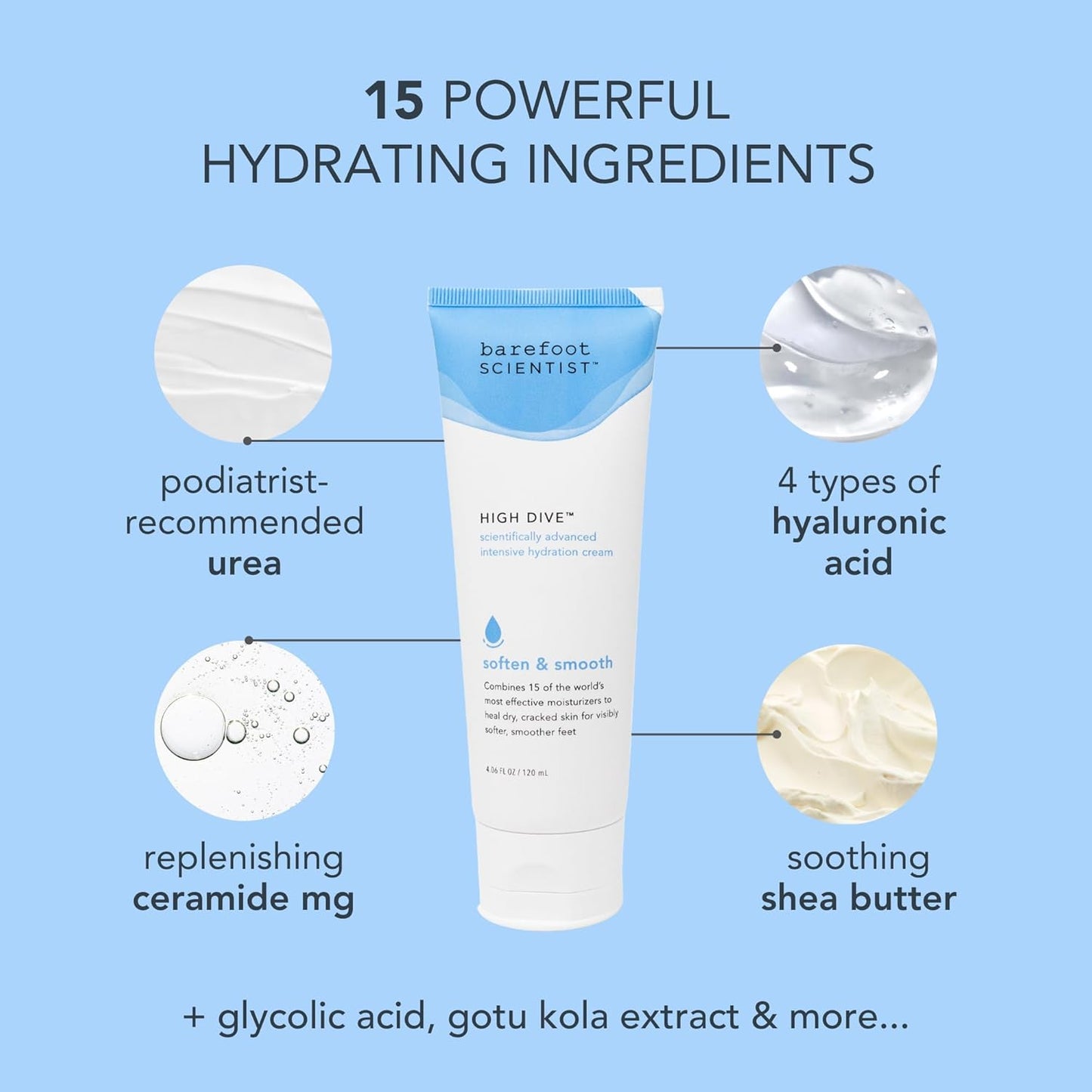 Barefoot Scientist High Dive Intensive Hydration Foot Therapy Cream, Specialized Moisture for Dry Feet and Cracked Heels