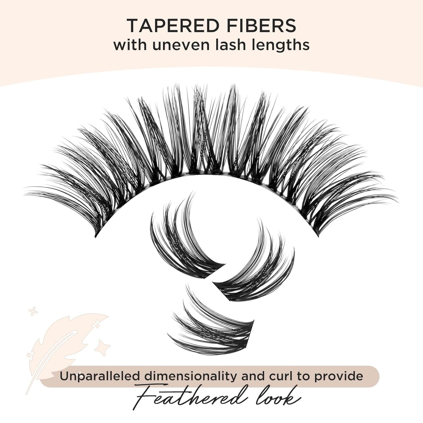 PopUp Lash Clusters 144 Pcs Cluster Lashes DIY Cluster Eyelash Extensions Mega Volume Reusable Individual Lashes Cluster Volume Look Super Thin Band & Soft(D17)