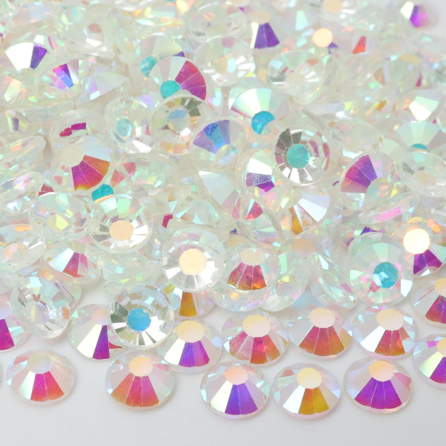 Flatback Glass Rhinestones,Bedazzler Gems 1440pcs Non Hotfix Crystal Rhinestones for Nail Charms Crafts Clothes Tumblers,Transparent AB,SS10