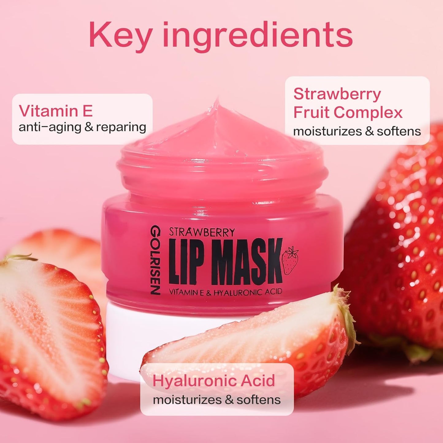 Lip Mask Hydrating - Plump & Repair Dry Lips | Lip Mask Overnight - Infused with Hyaluronic Acid & Vitamin E | Lip Sleeping Mask - Wake Up to Soft, Smooth Lips, 0.7 oz