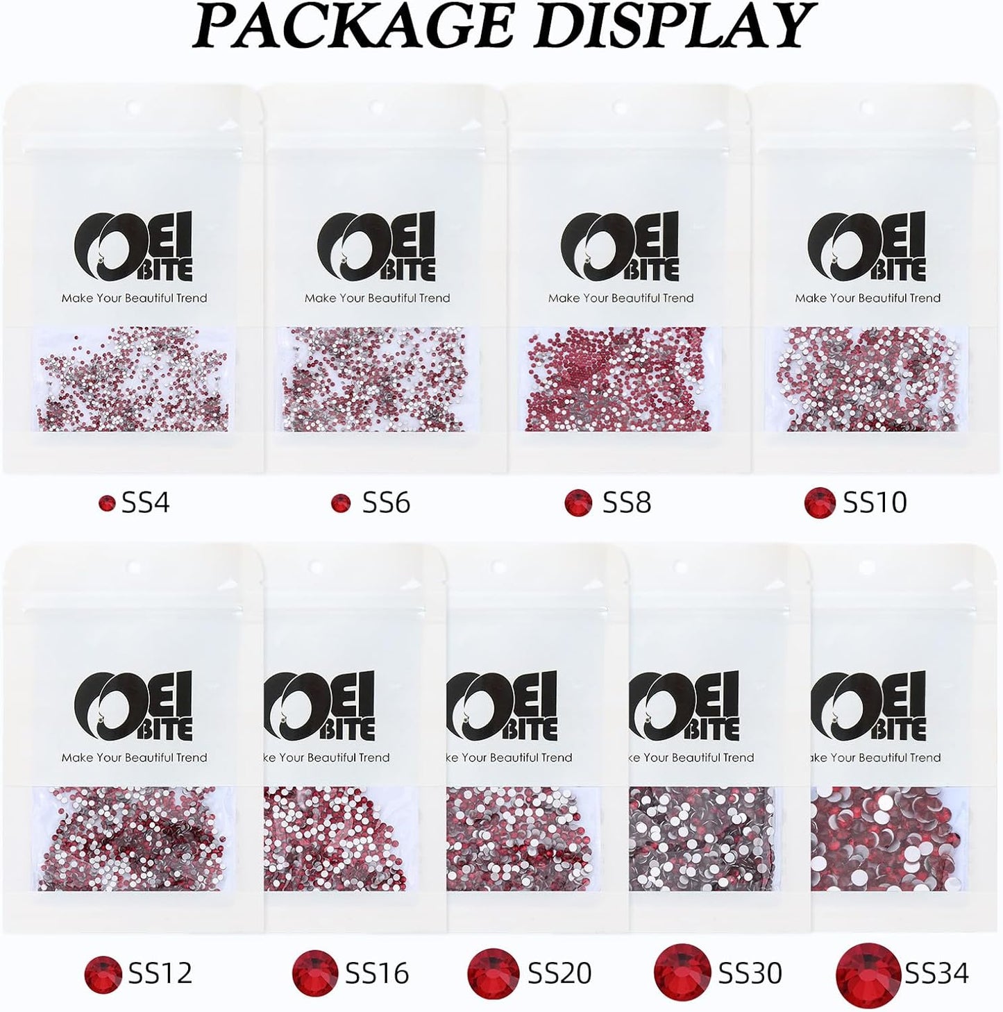 Siam Flatback Rhinestones, Glass Rhinestones for Nail Art and Craft, Glue Fix, Loose Crystal Gemstones(Siam, SS30, 288pcs, 6.4-6.6mm)