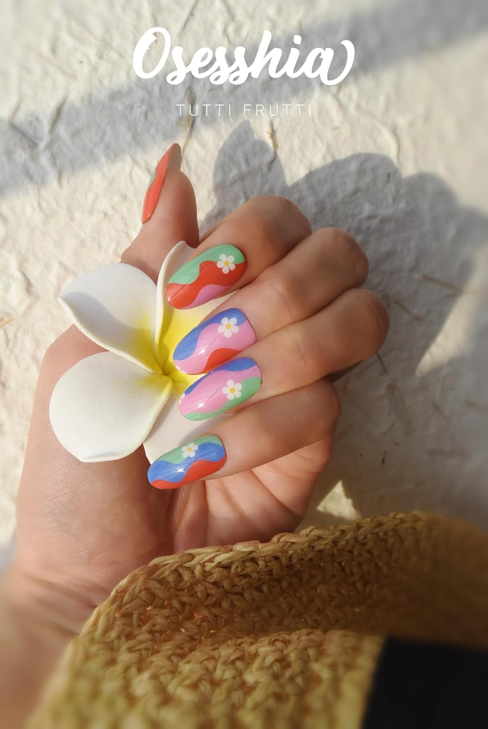 Semi Cured Gel Nail Strips, 20 pcs Nail Wraps, Glaze Stickers, Salon Quality French Manicure, Full Decal Gel Polish Strips, Long Lasting SCG, Easy on, UV Required (Tutti Frutti)